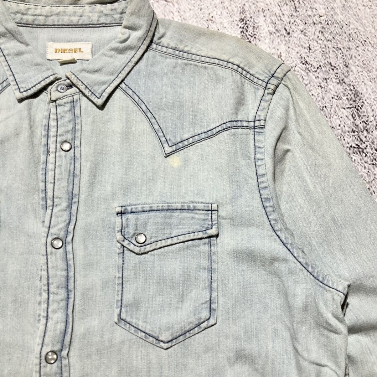 Diesel Vintage Diesel Cowboy Western Shirt Blue Washed Jeans Size US XL / EU 56 / 4 - 5 Thumbnail