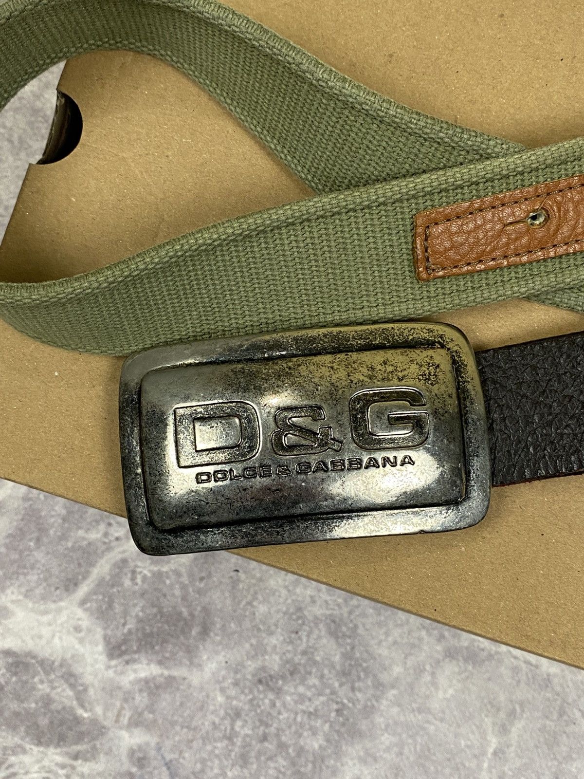 Dolce & Gabbana Dolce Gabbana Canvas and Leather Belt With Big Metal Buckle Size ONE SIZE - 2 Thumbnail