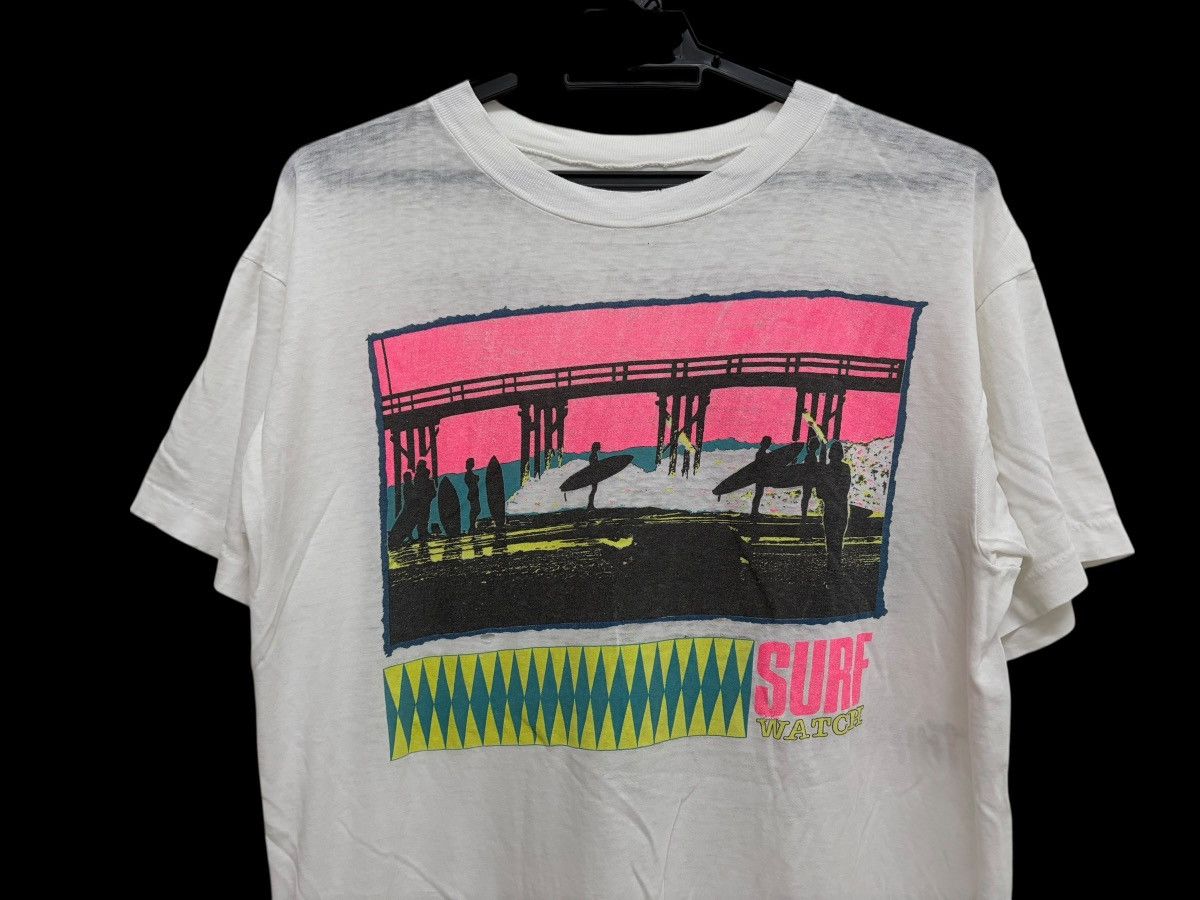 Vintage RARE 🔥 80s SURF WATCH X NEW MODEL ARMY BAND TEE DISTRESSED Size US L / EU 52-54 / 3 - 3 Thumbnail