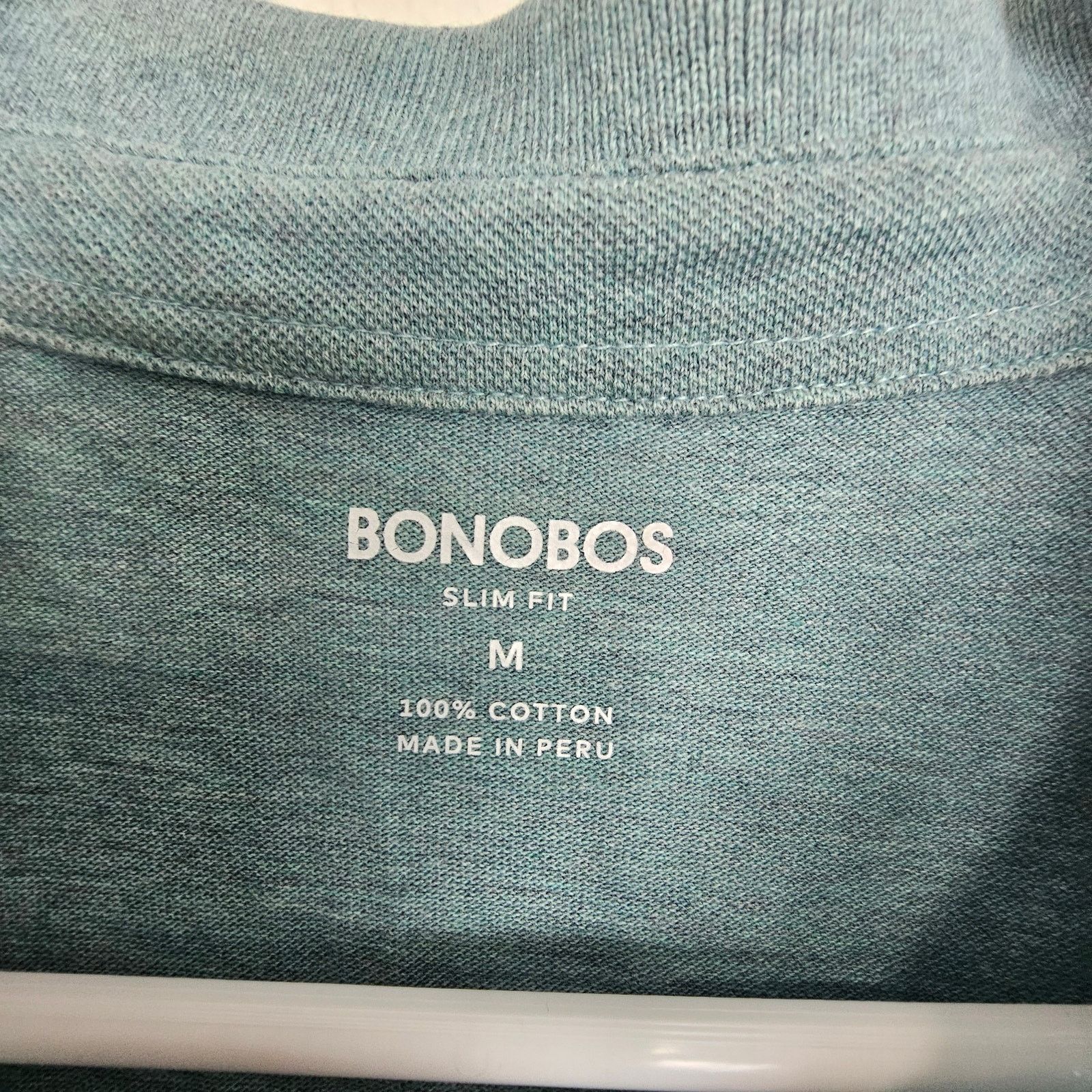 Bonobos Bonobos Polo Shirt Greenish Blue Short Sleeve Slim Fit M Size US M / EU 48-50 / 2 - 5 Thumbnail