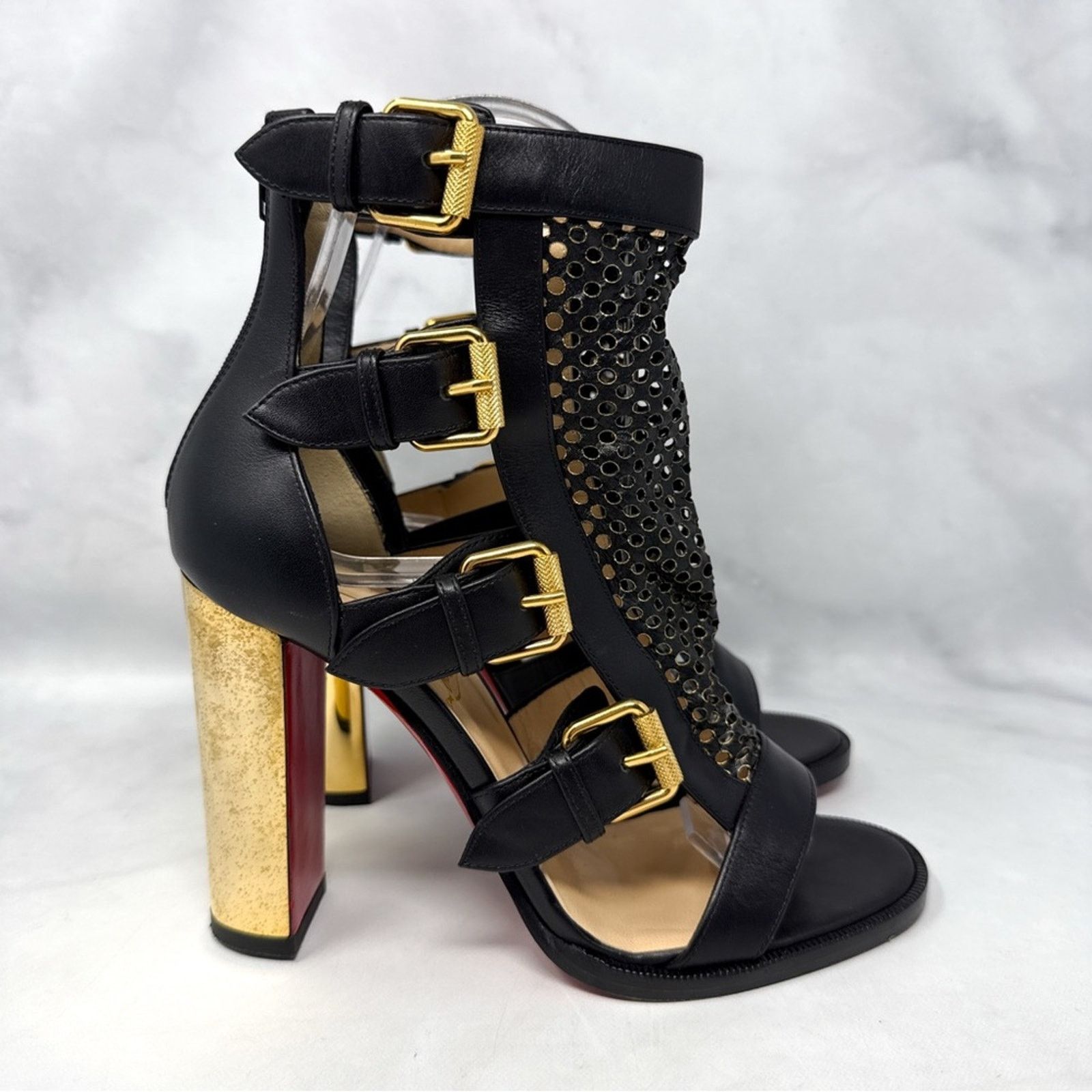 Christian Louboutin Christian Louboutin Fencing Leather Gladiator Bootie Heels Size US 4.5 / IT 34.5 - 3 Thumbnail