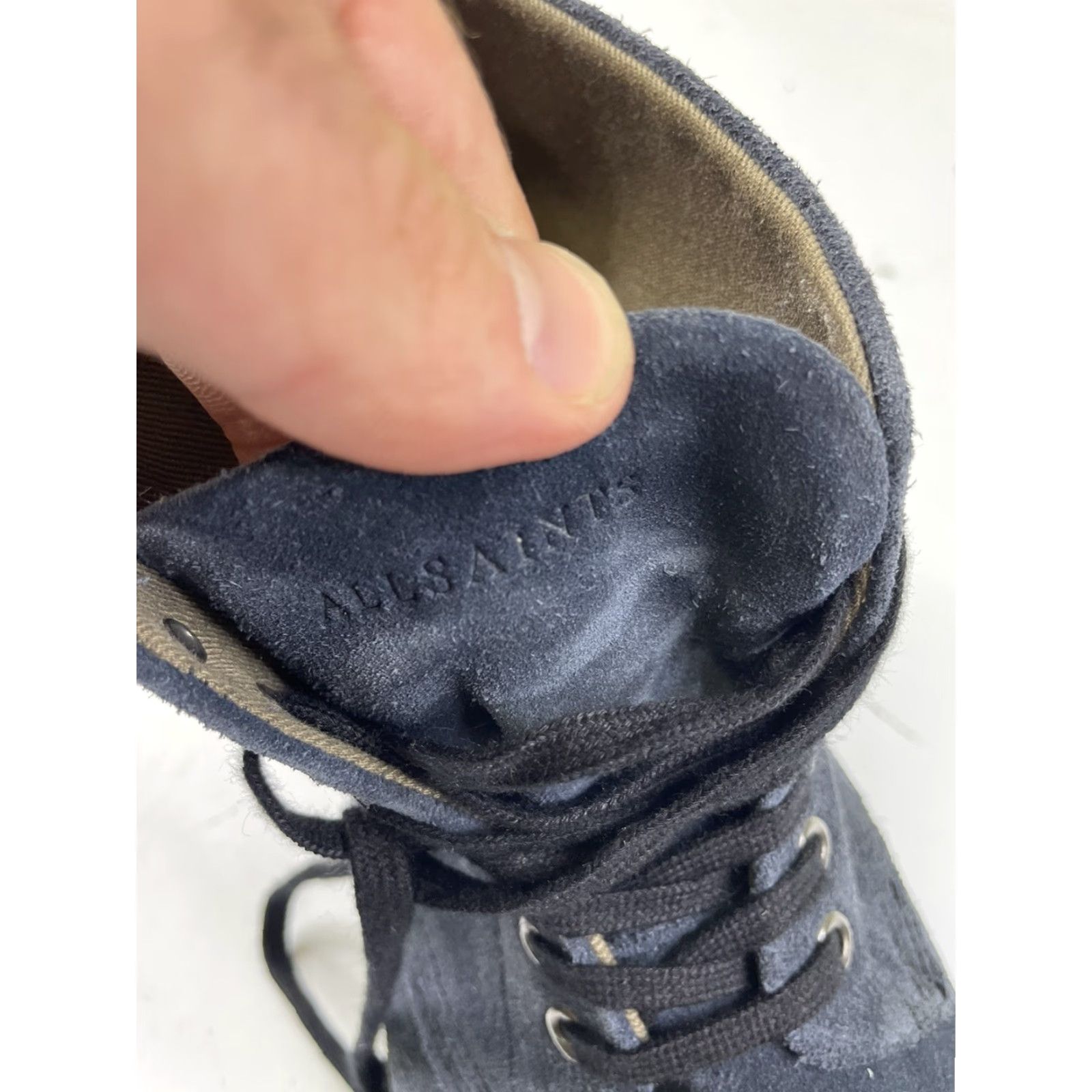 Allsaints AllSaints Men Boots Chukka Suede Lace Up Navy Blue 9US 42EU Ankle Shaft Solid Pattern Leather Insole Modern Vintage: No Size US 9 / EU 42 - 4 Thumbnail