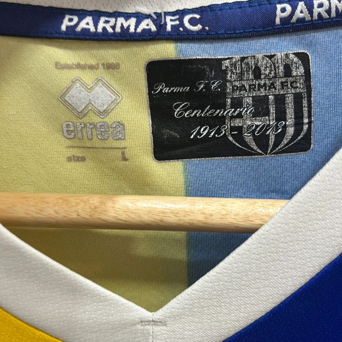 Errea Parma 2013-14 Away Parolo Match Worn Football Jersey Shirt Size US L / EU 52-54 / 3 - 13 Thumbnail