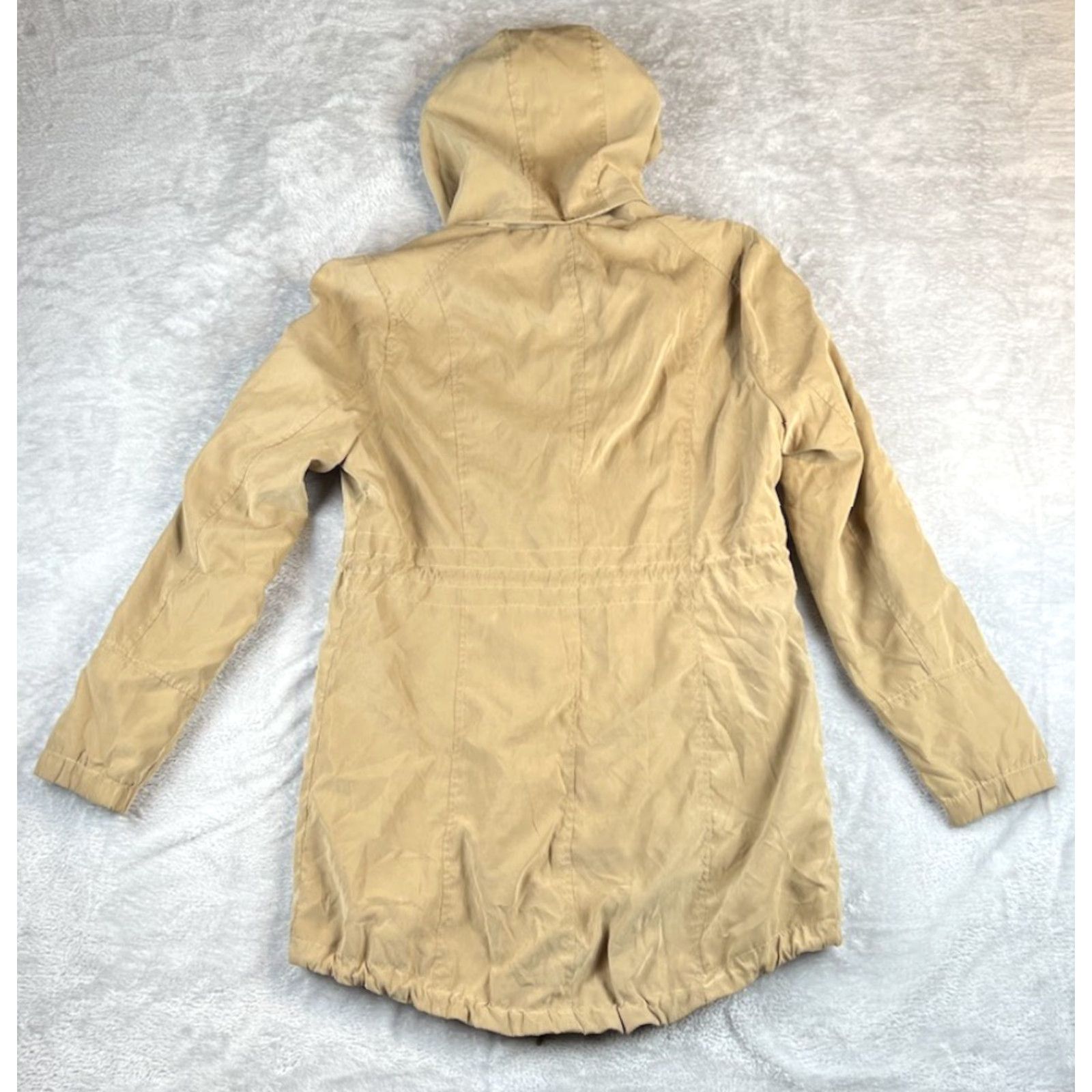 Vintage BKE Windbreaker Jacket Womens M Beige Hooded Preppy, Regular, Fall Spring Winter, Casual Coat, Buckle, Women, Windbreaker, Jacket, Hooded, Beige, M Size M / US 6-8 / IT 42-44 - 2 Thumbnail
