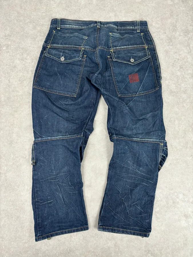Marithe + Francois Girbaud 2000s Marithé + François Girbaud Blue Denim Cargo Jeans Size US 32 / EU 48 - 5 Thumbnail