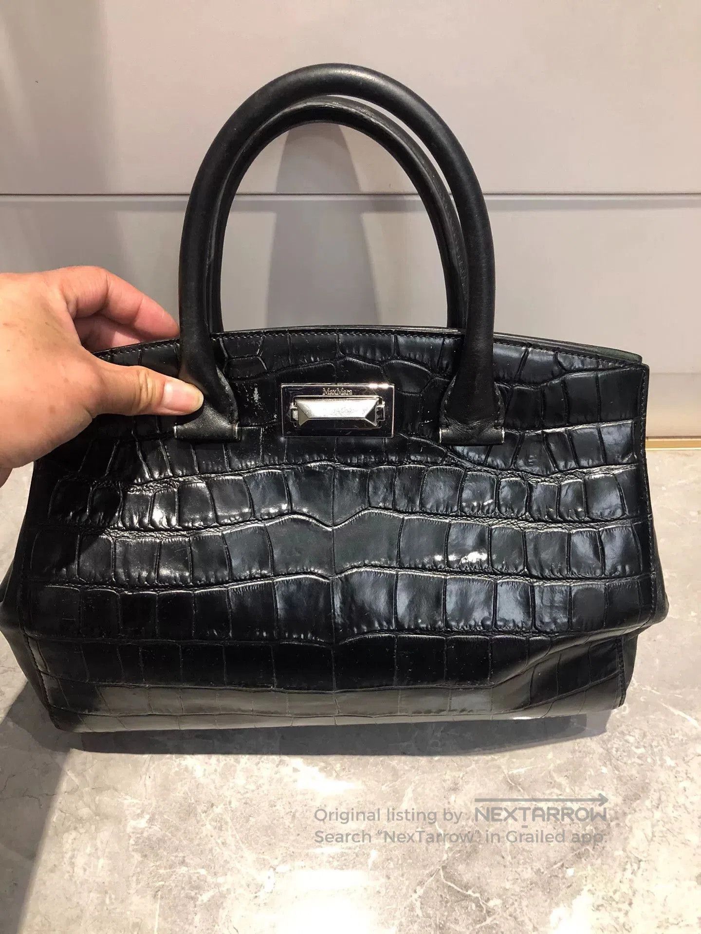 Max Mara Maxmara Crocodile Cow Leather Large Tote. Size ONE SIZE - 1 Thumbnail