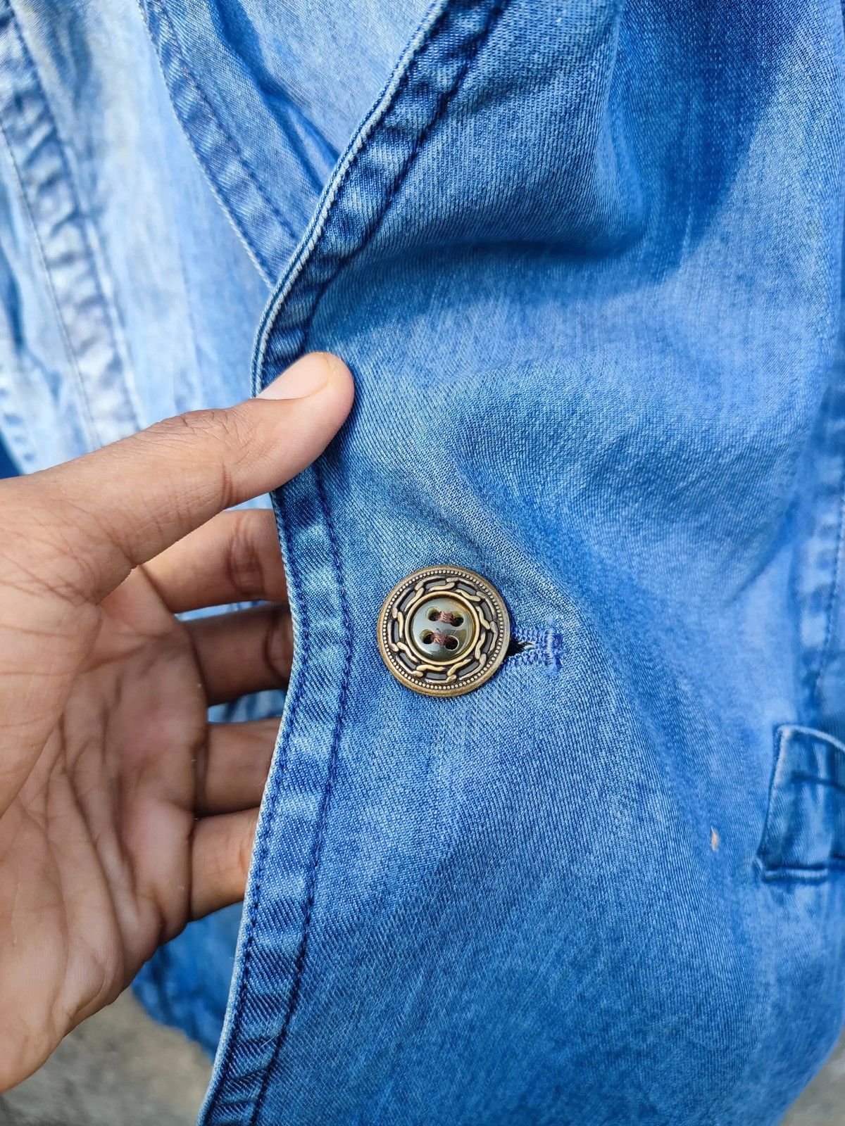 Vintage Vintage Zanobetti Firenze Denim Blazer – Made in Italy Size 38R - 7 Thumbnail