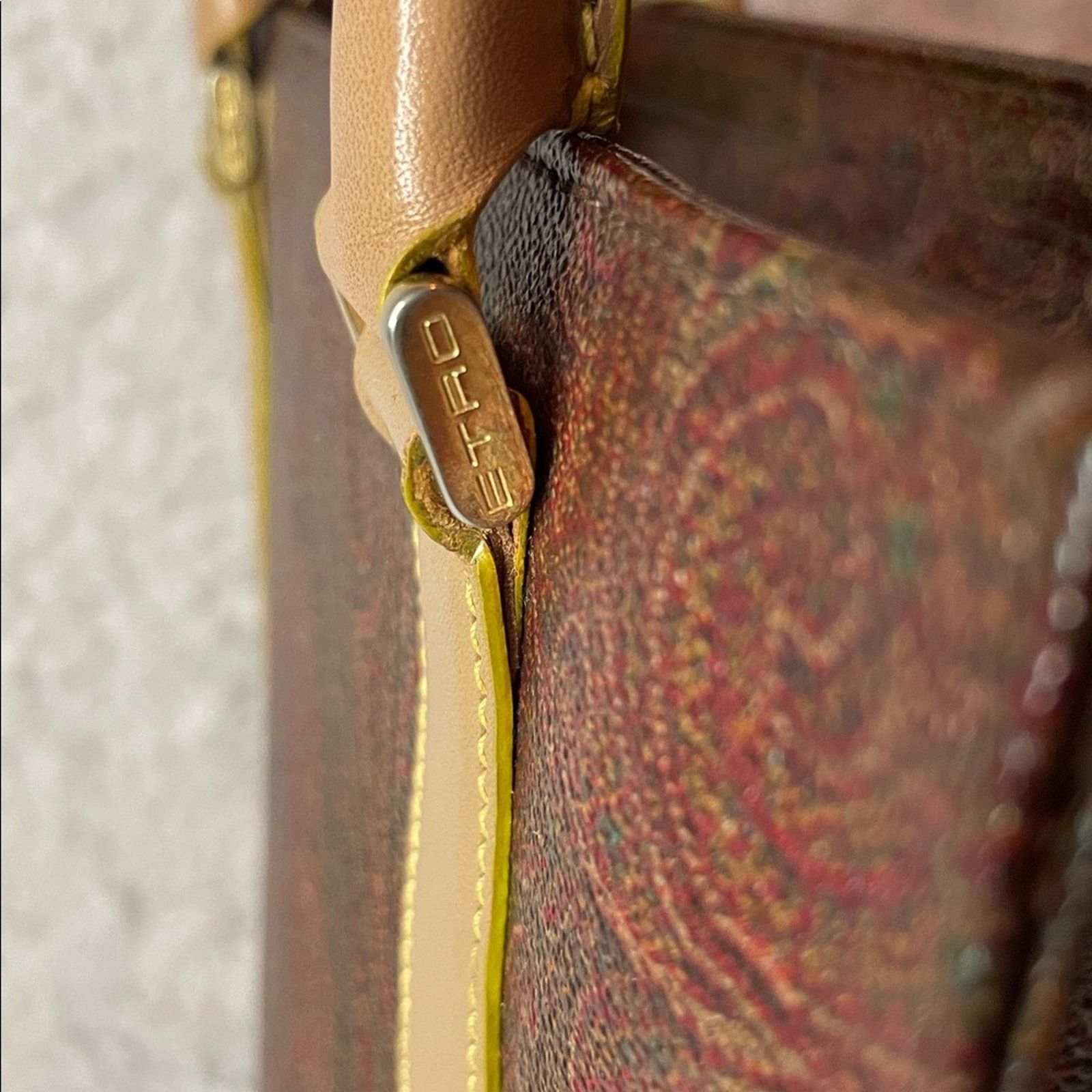 Etro Etro Vintage Arnica Paisley Leather Zip Tote Shoulder Bag Size ONE SIZE - 5 Thumbnail