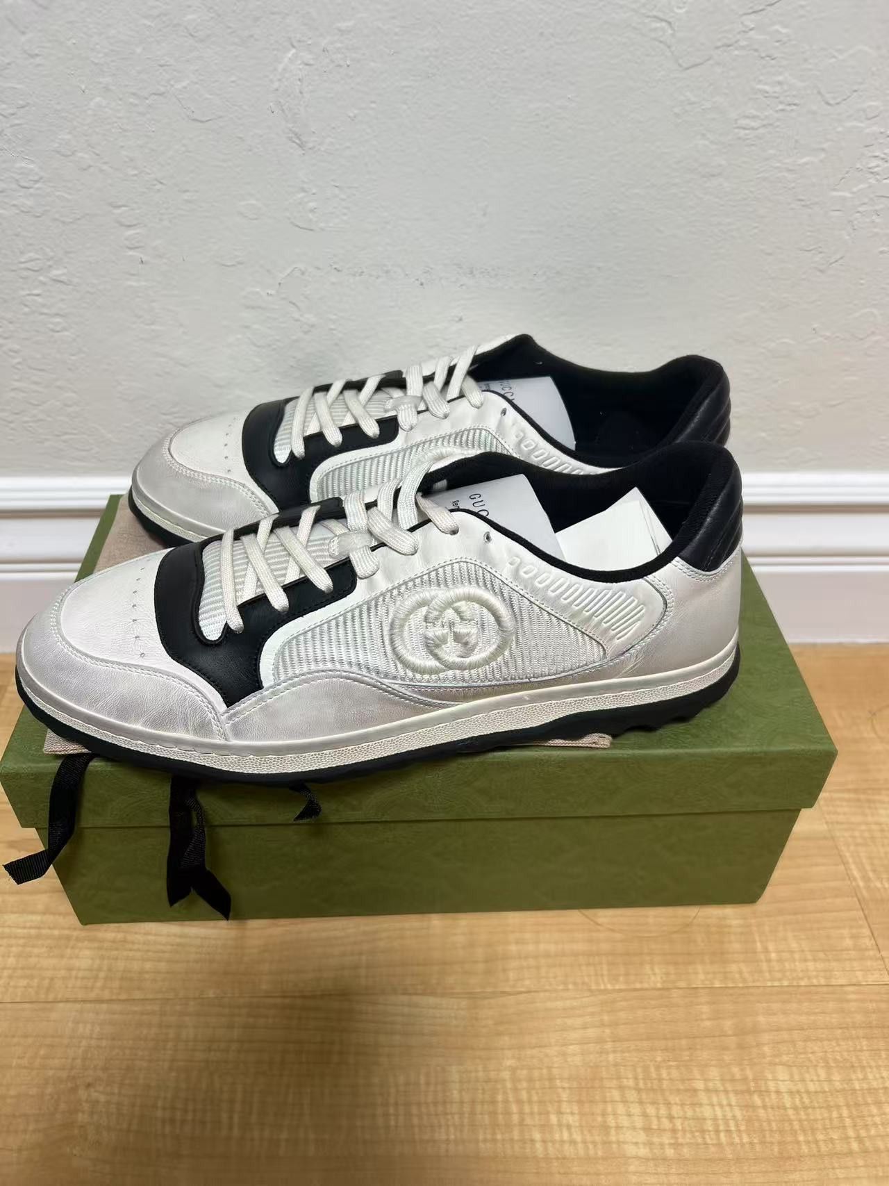 Gucci Gucci MAC80 Sneaker 'Off White Black' Size US 12.5 / EU 45-46 - 4 Thumbnail