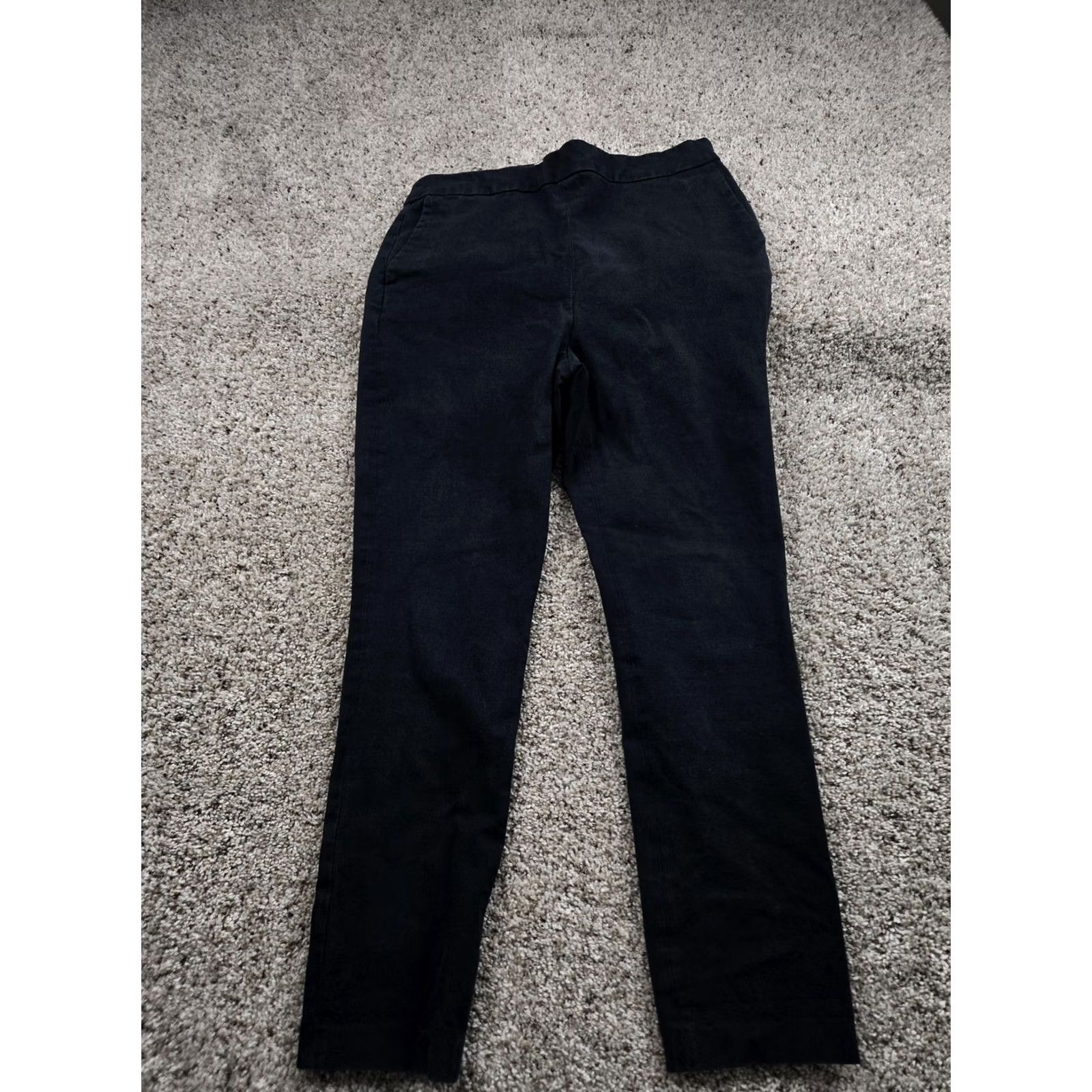 Vintage Sezane Pants Womens 40 Black Slim Fit Side Zip Trousers Ankle Crop High Rise Twill Classic Pockets City Womens Black 40 Slim Tapered Ankle Size 27" / US 4 / IT 40 - 2 Thumbnail