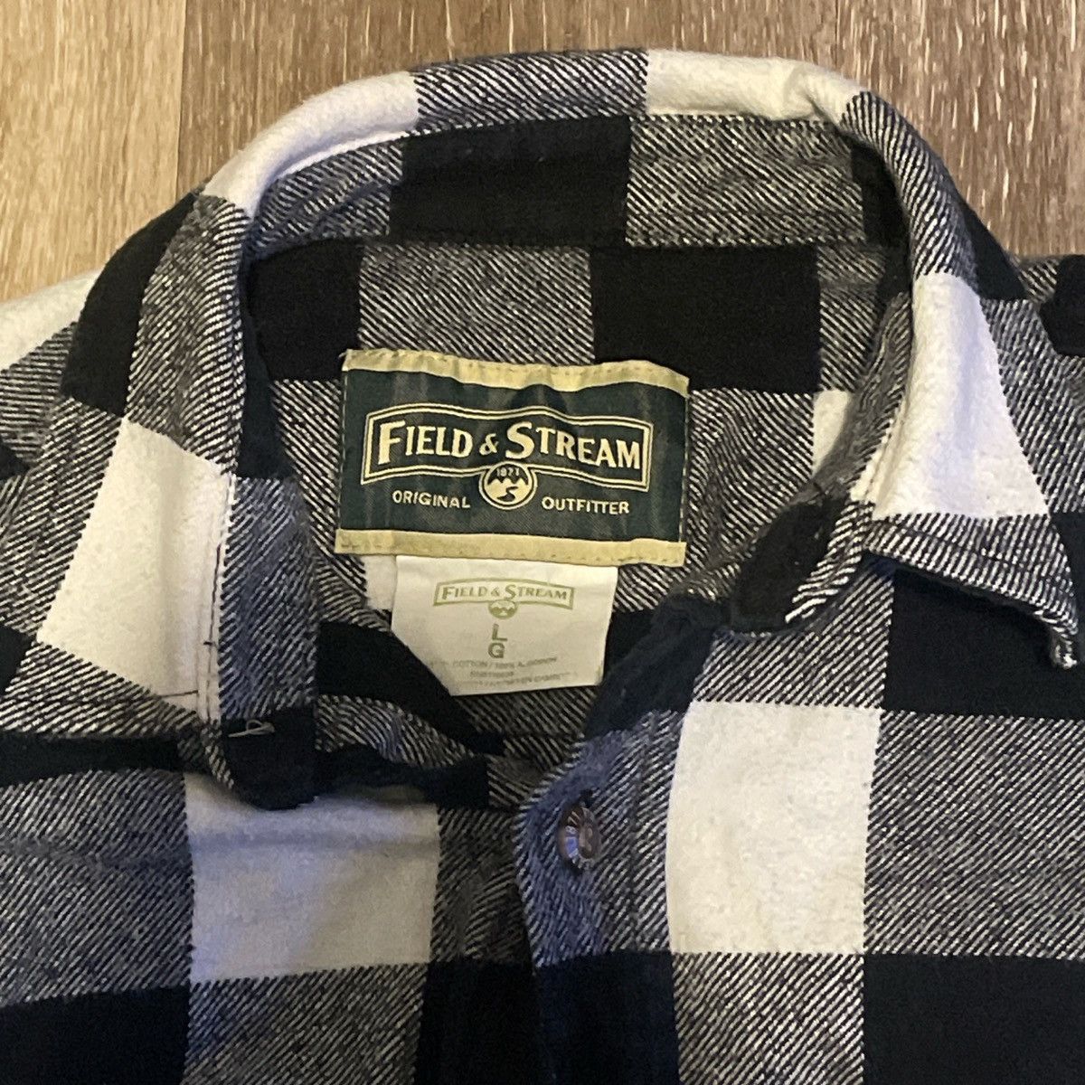 Field & Stream Heavyweight Black and White Flannel Size US L / EU 52-54 / 3 - 2 Thumbnail