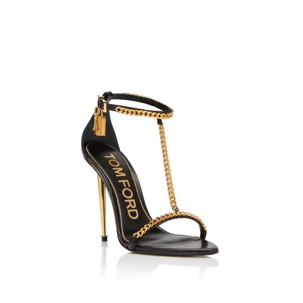 Tom Ford o1loc1c0325 W3078 Hi Heel Sandals in Black Gold Size US 11 / IT 41 - 1 Preview