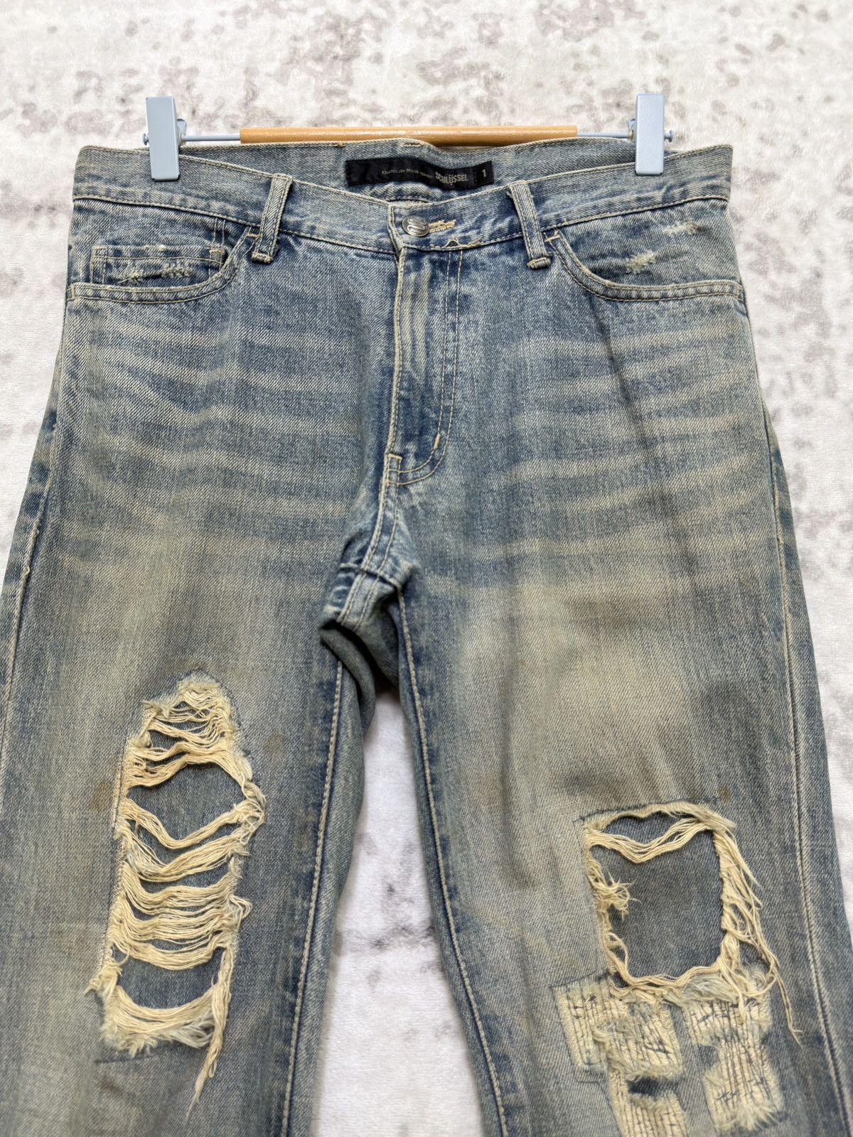 Schlussel Vintage Schlussel Y2K Grunge Distressed Denim Mud Wash Size US 30 / EU 46 - 3 Thumbnail
