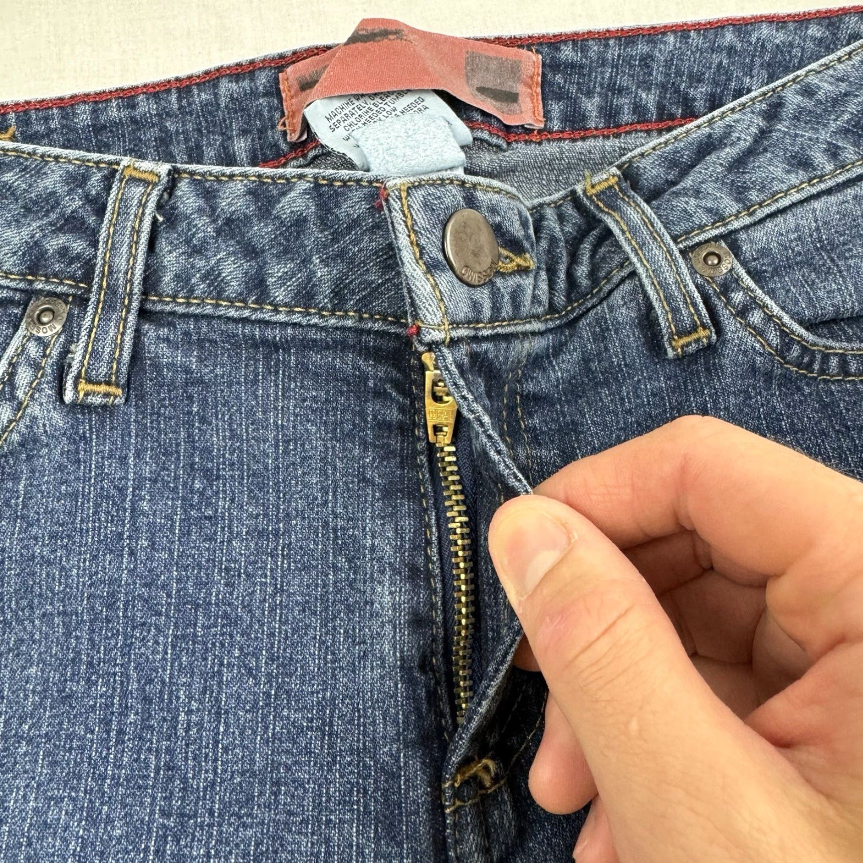 Mossimo VINTAGE Mossimo Jeans Women 9 Blue Flared Hipster Y2K 90s Womens Size 30" / US 8 / IT 44 - 5 Thumbnail