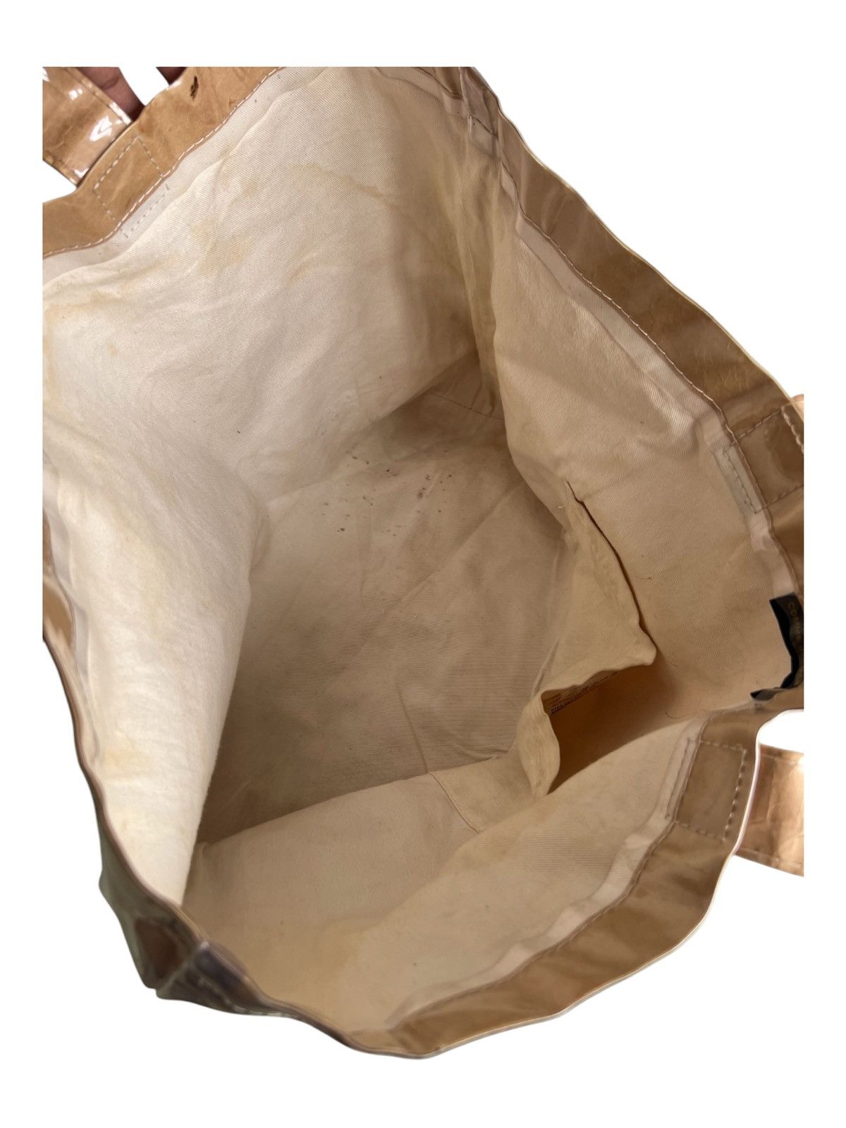 Comme des Garcons Comme des Garçons Spellout PVC Paper Brown Shoulder Tote Bag Size ONE SIZE - 5 Thumbnail