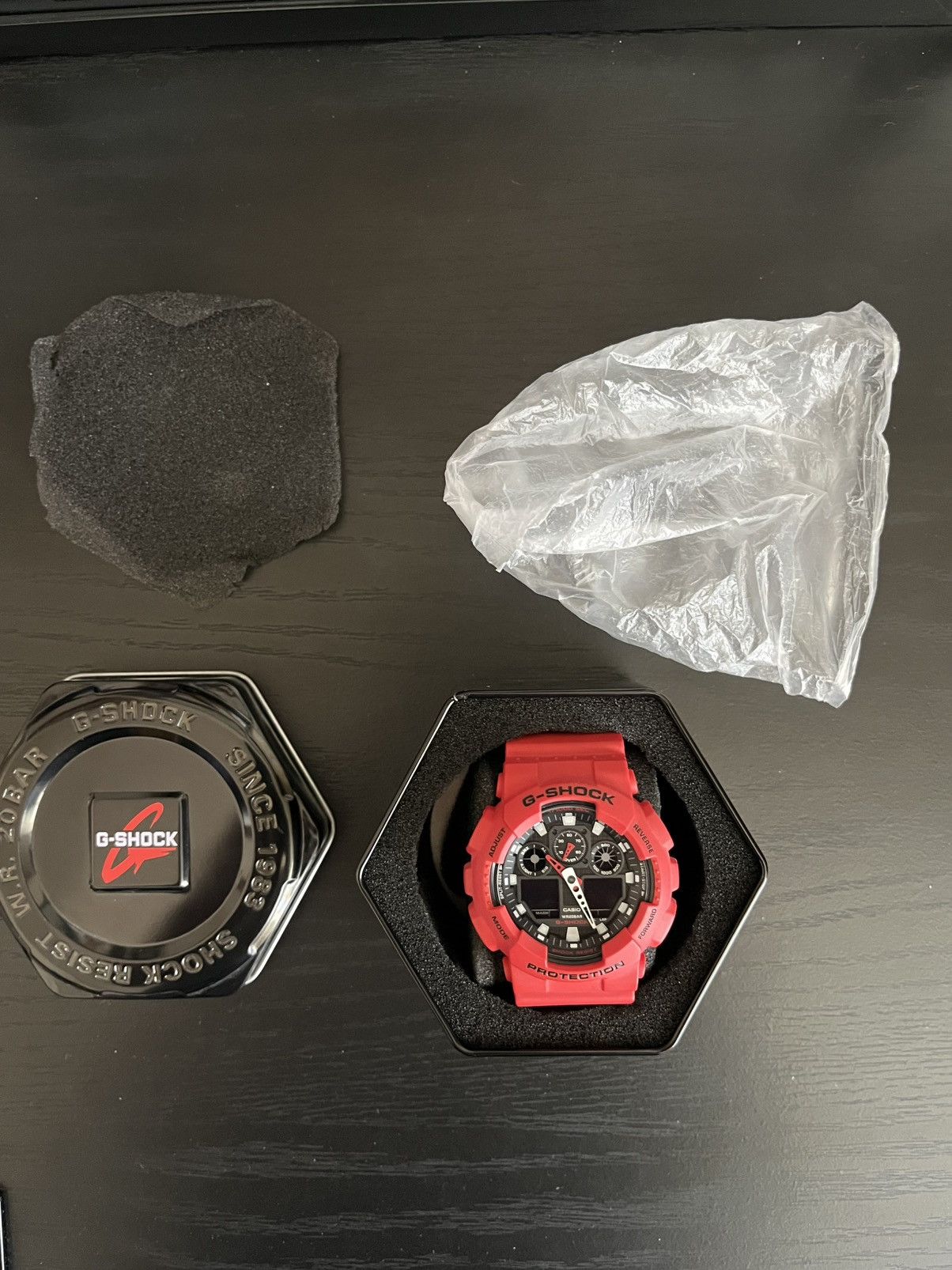 Casio × G Shock Casio G-Shock Mens Red Strap Watch Ga100b-4a Size ONE SIZE - 1 Thumbnail