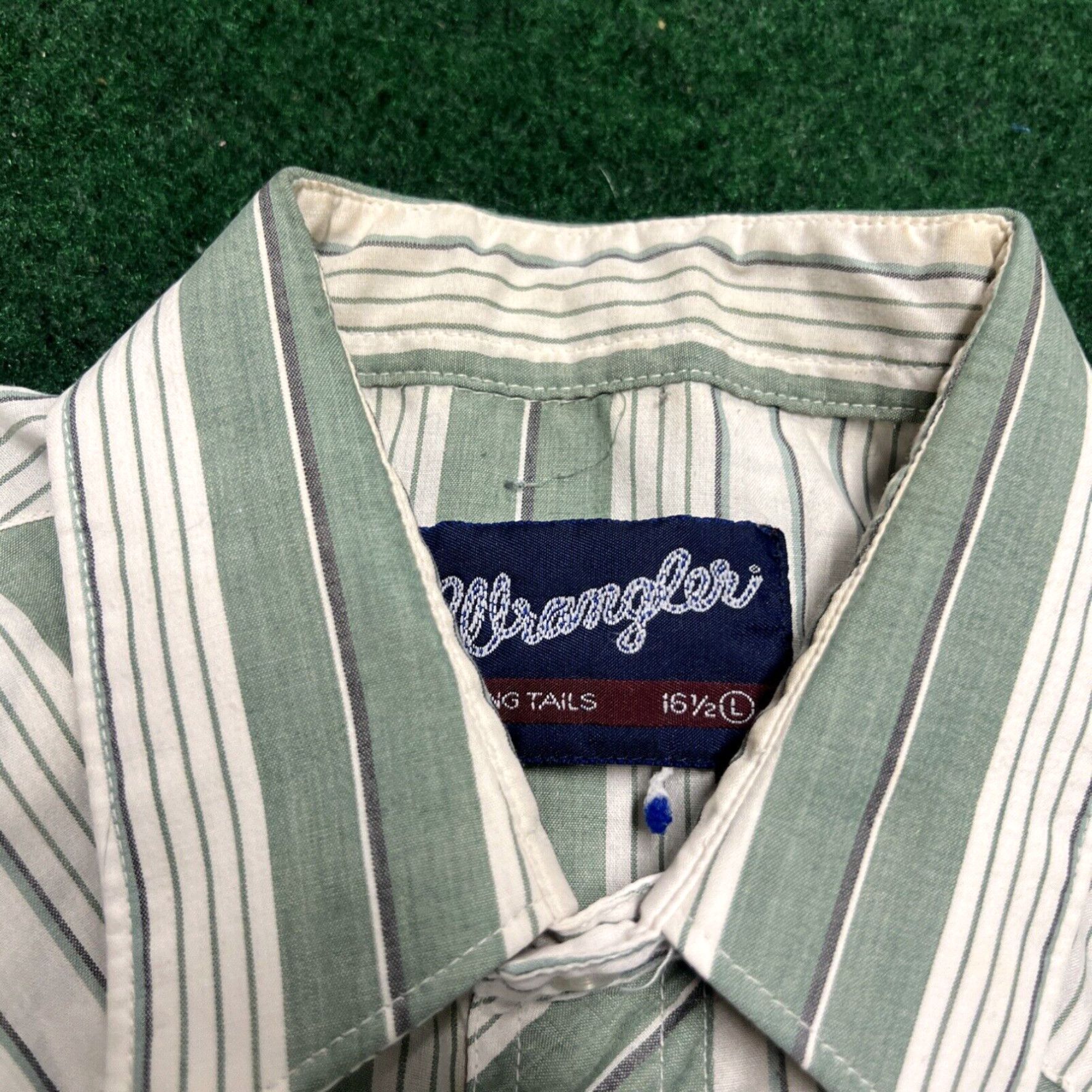 Wrangler Wrangler Cowboy Cut Regular Fit Shirt Mens Large 16.5 Green X Long Tails Size US L / EU 52-54 / 3 - 4 Thumbnail