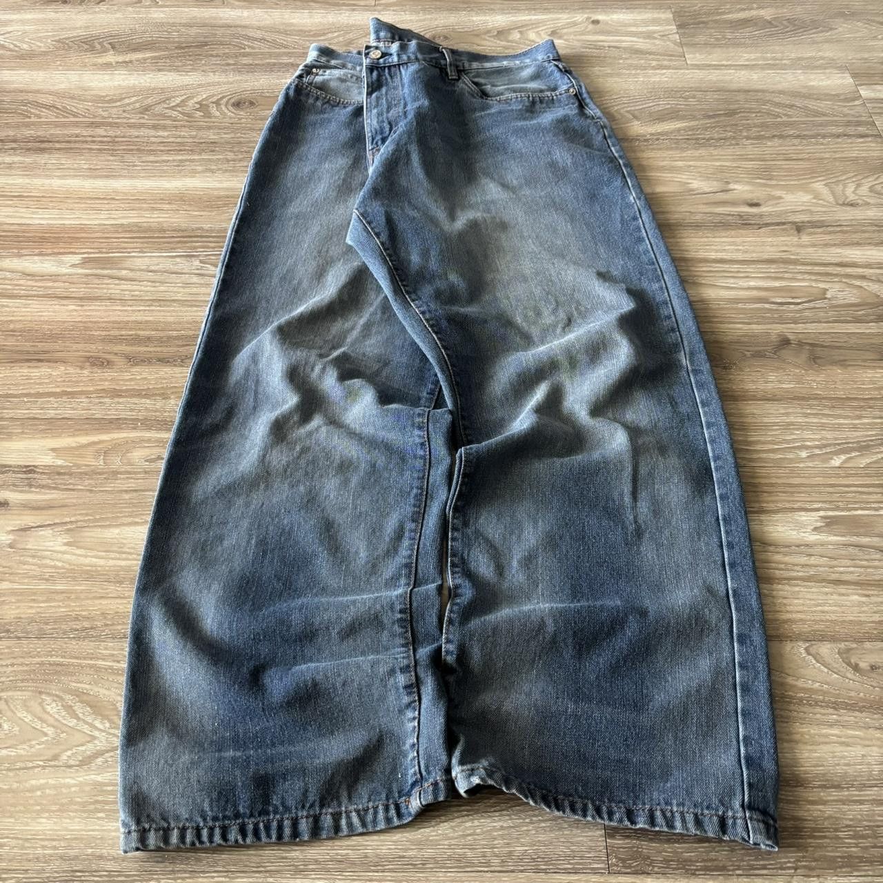 Japanese Brand Crazy Vintage Y2K/2000s Baggy Grunge Skater Denim Jeans! 42x32 Size US 42 / EU 58 - 3 Thumbnail