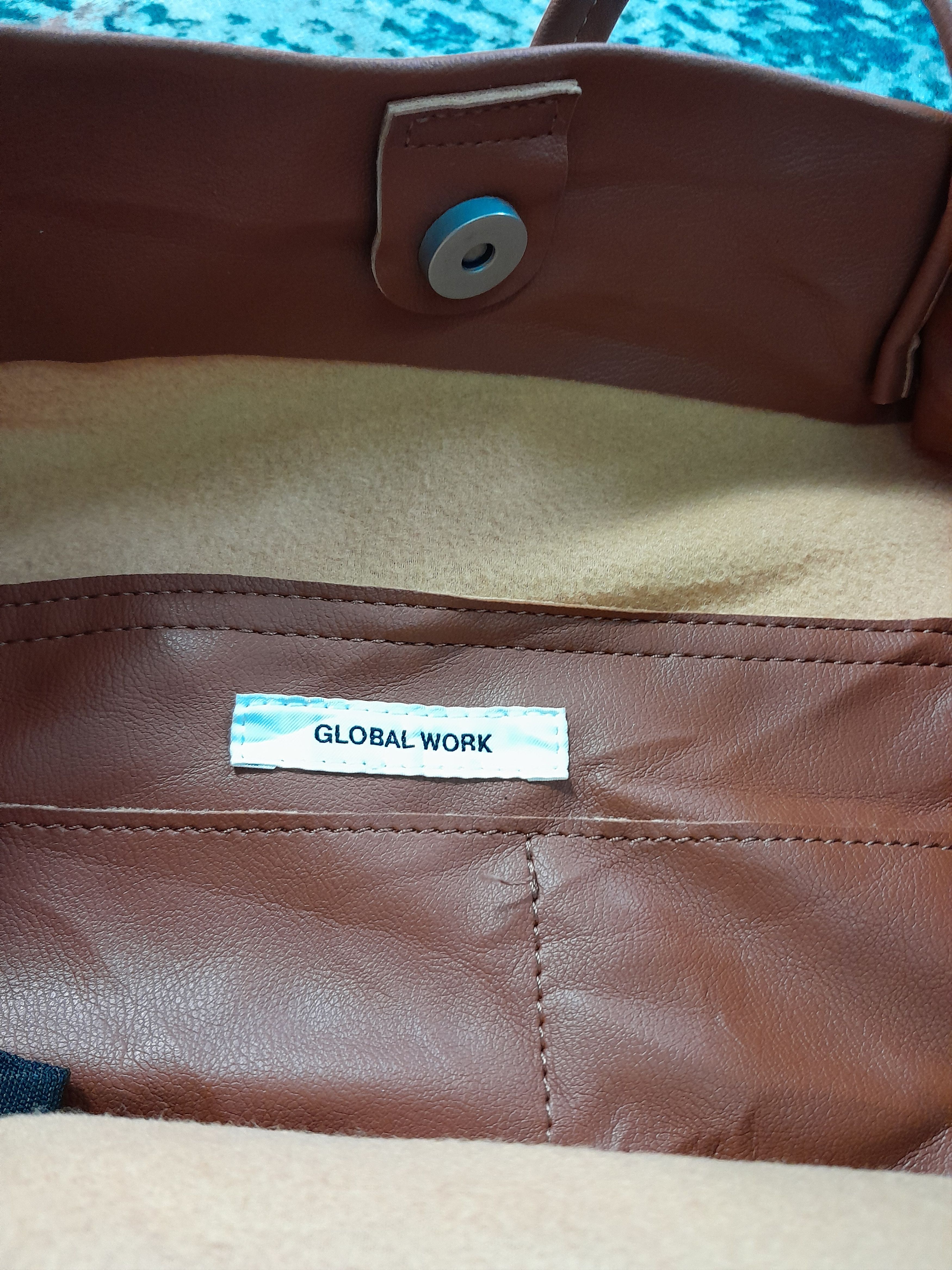 Global Work × Japanese Brand Global Work Tote Leather Shoulder Handle Bag Size ONE SIZE - 5 Thumbnail