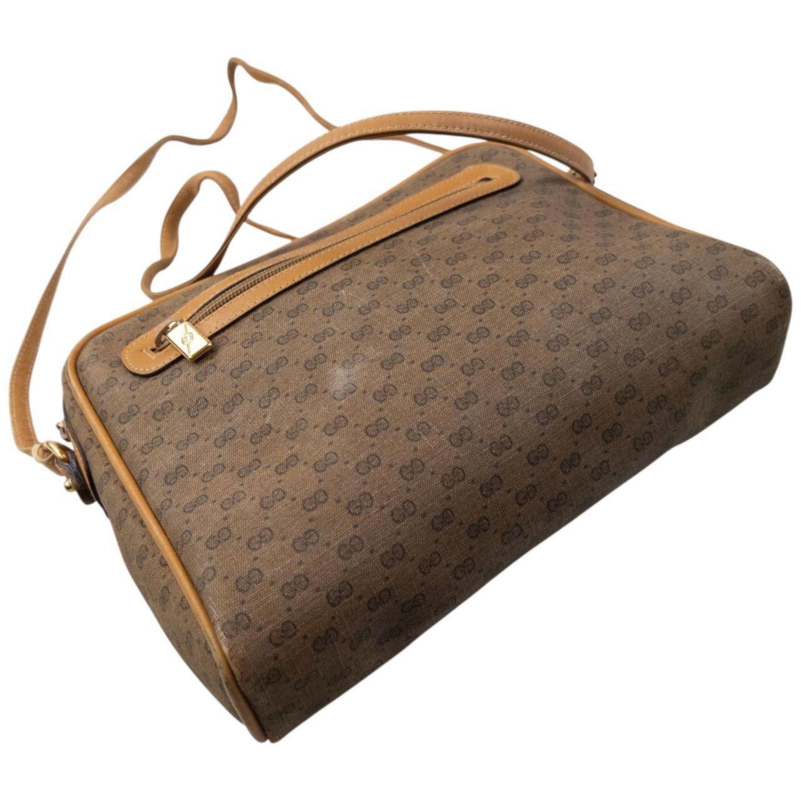 Gucci Vintage 80s Gucci Monogram Leather Crossbody Bag Size ONE SIZE - 6 Thumbnail