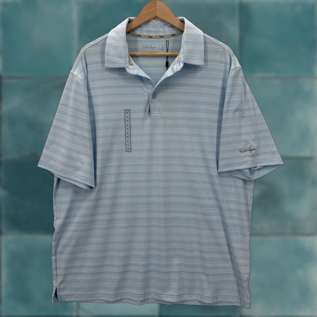 Vintage Walter Hagen Perfect 11 Polo Shirt Mens XL Blue Stripe UPF 50+ NWT Golf Short Sleeve Athletic 11 Polo Shirt Size US XL / EU 56 / 4 - 1 Thumbnail