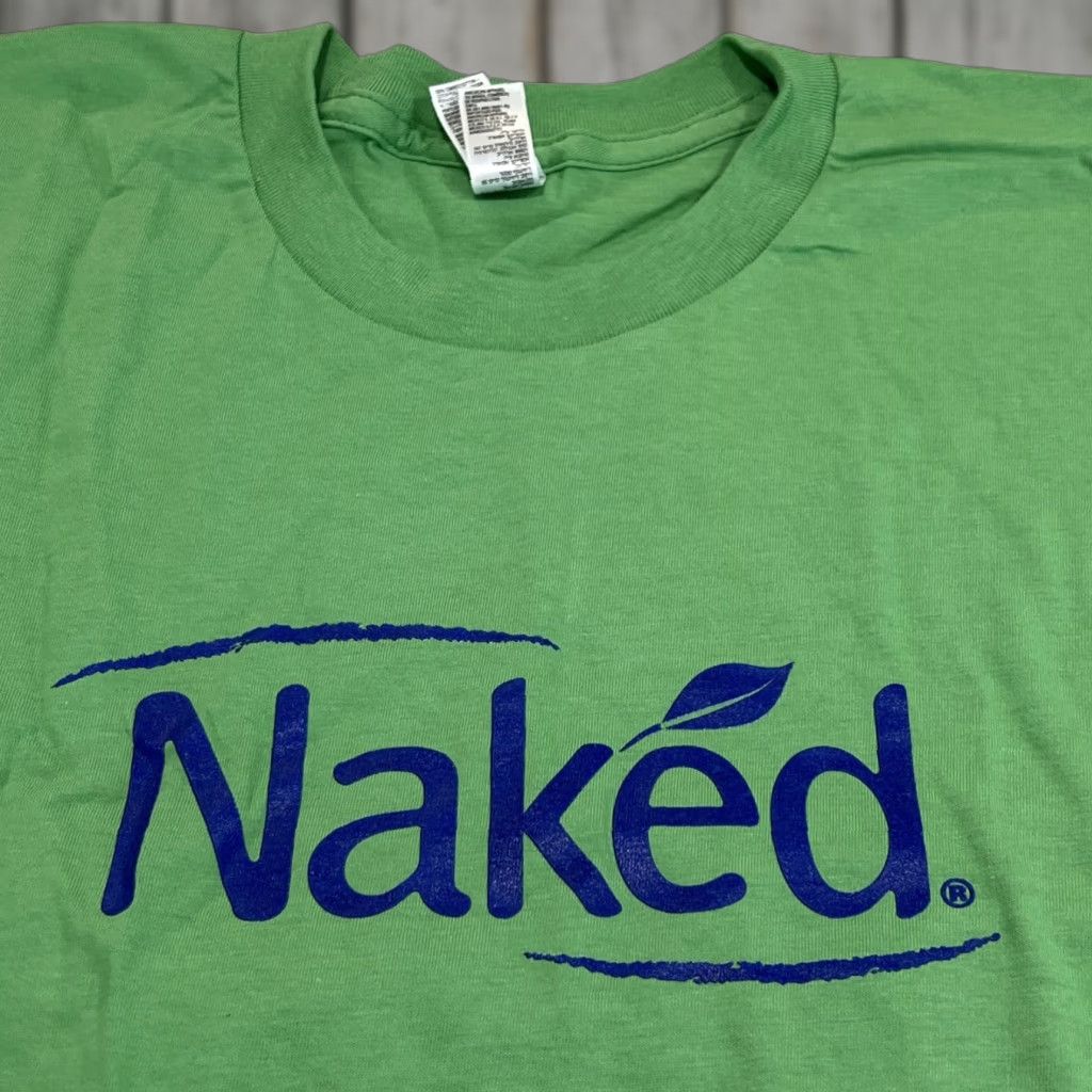 American Apparel Naked Green Juice Promo T Shirt Men S Green Cotton USA Graphic Print Crew Neck Short Sleeve 1 LB Promotional Spring Summer Mens Size US S / EU 44-46 / 1 - 1 Thumbnail