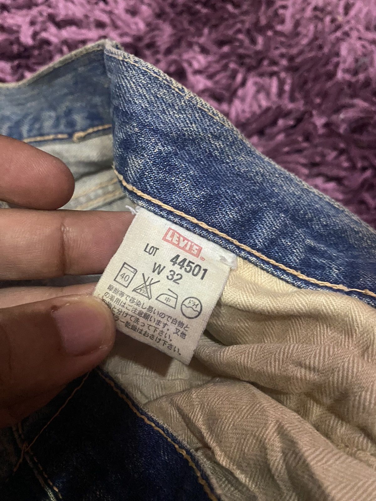 Levi's Vtg Trashed Levis 501xx BIG E 4501 WW2 Selvedge Jeans Size US 30 / EU 46 - 16 Thumbnail