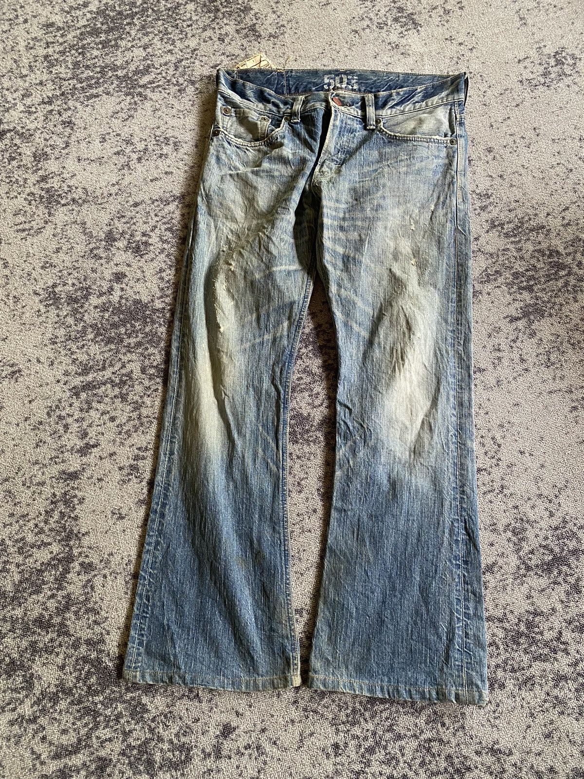Hysteric Glamour Y2k Edwin 503 distressed bootcut jeans Size US 33 - 3 Thumbnail
