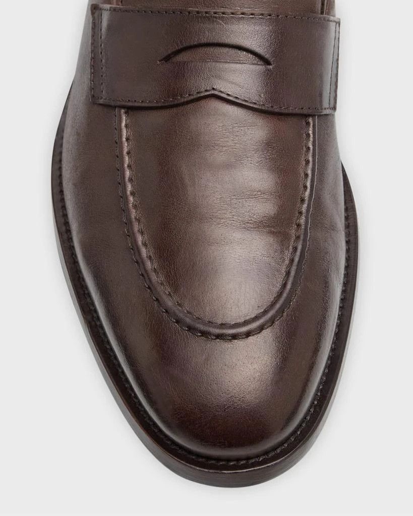 Brunello Cucinelli o1w1db10725 Leather Penny Loafer in Dark Brown Size US 9 / EU 42 - 5 Thumbnail
