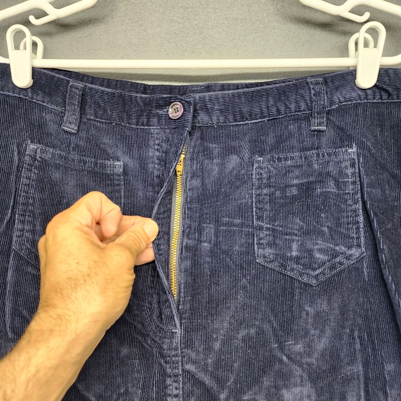 Vintage VINTAGE Fashion Bug Corduroy Skirt Women 16W Blue Pencil Long Office Preppy City Womens Size 38" / US 16 / IT 52 - 4 Thumbnail
