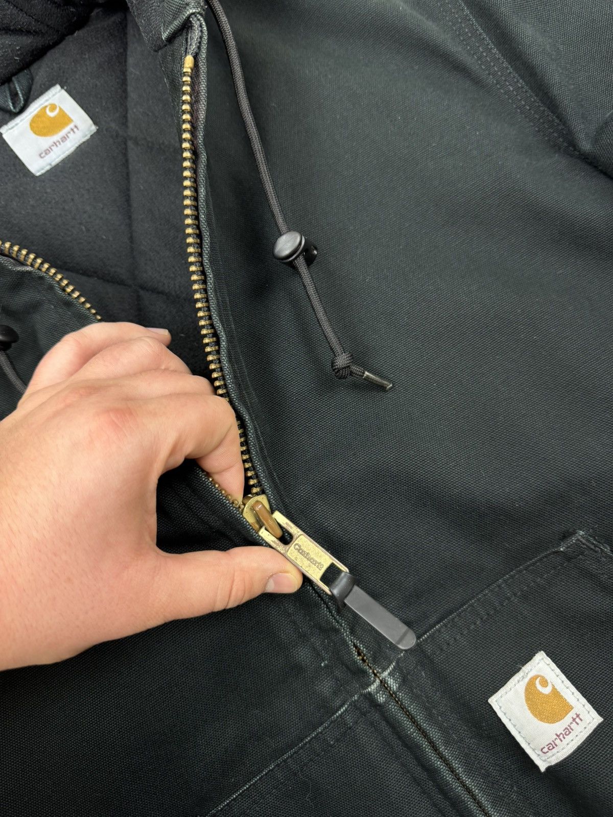 Carhartt Vintage Carhartt Active Jacket Black Denim Bomber Jacket M-L Size US L / EU 52-54 / 3 - 9 Thumbnail