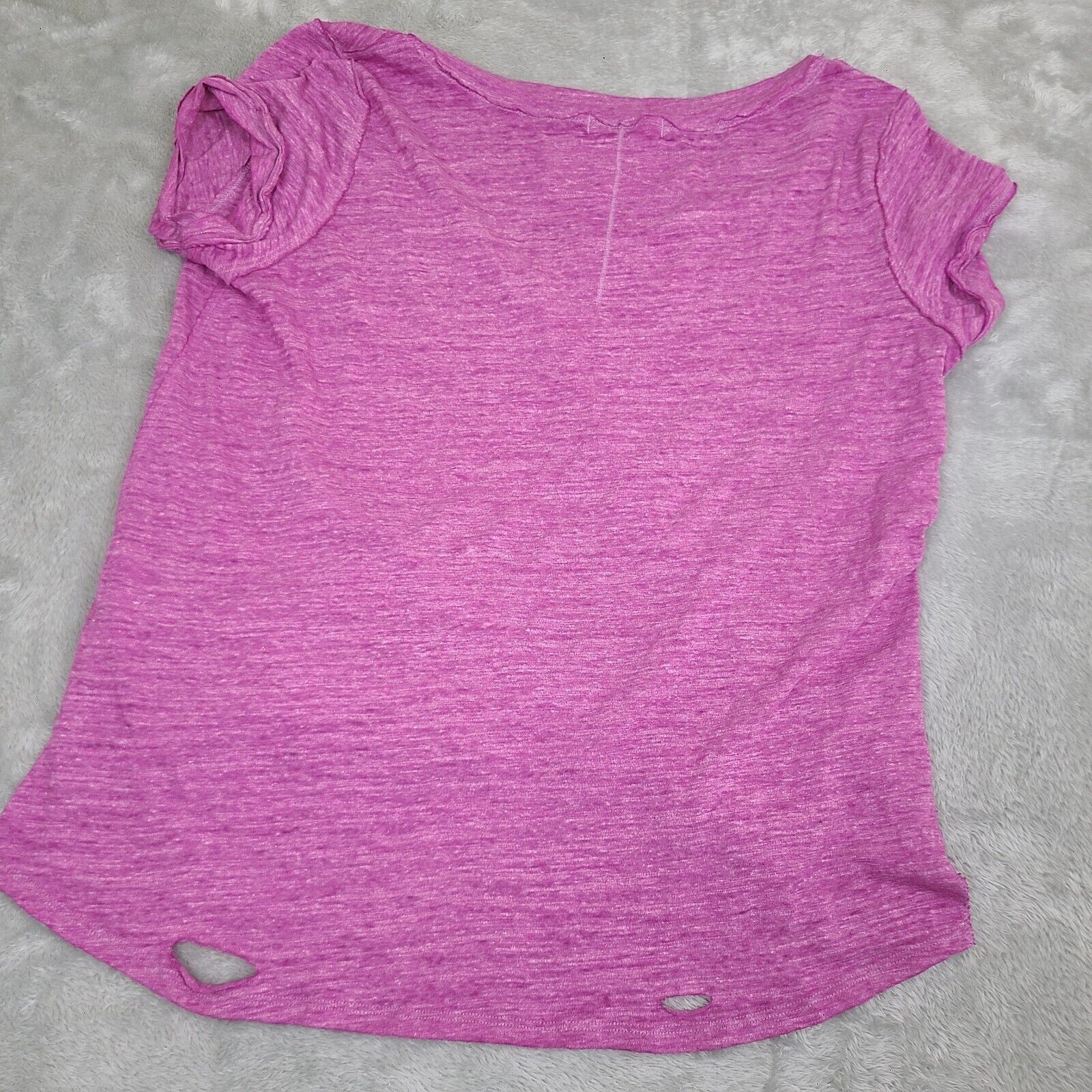 Free People We the Free Sundance Slouchy T-Shirt Azalea Pink Distressed Size M / US 6-8 / IT 42-44 - 5 Thumbnail
