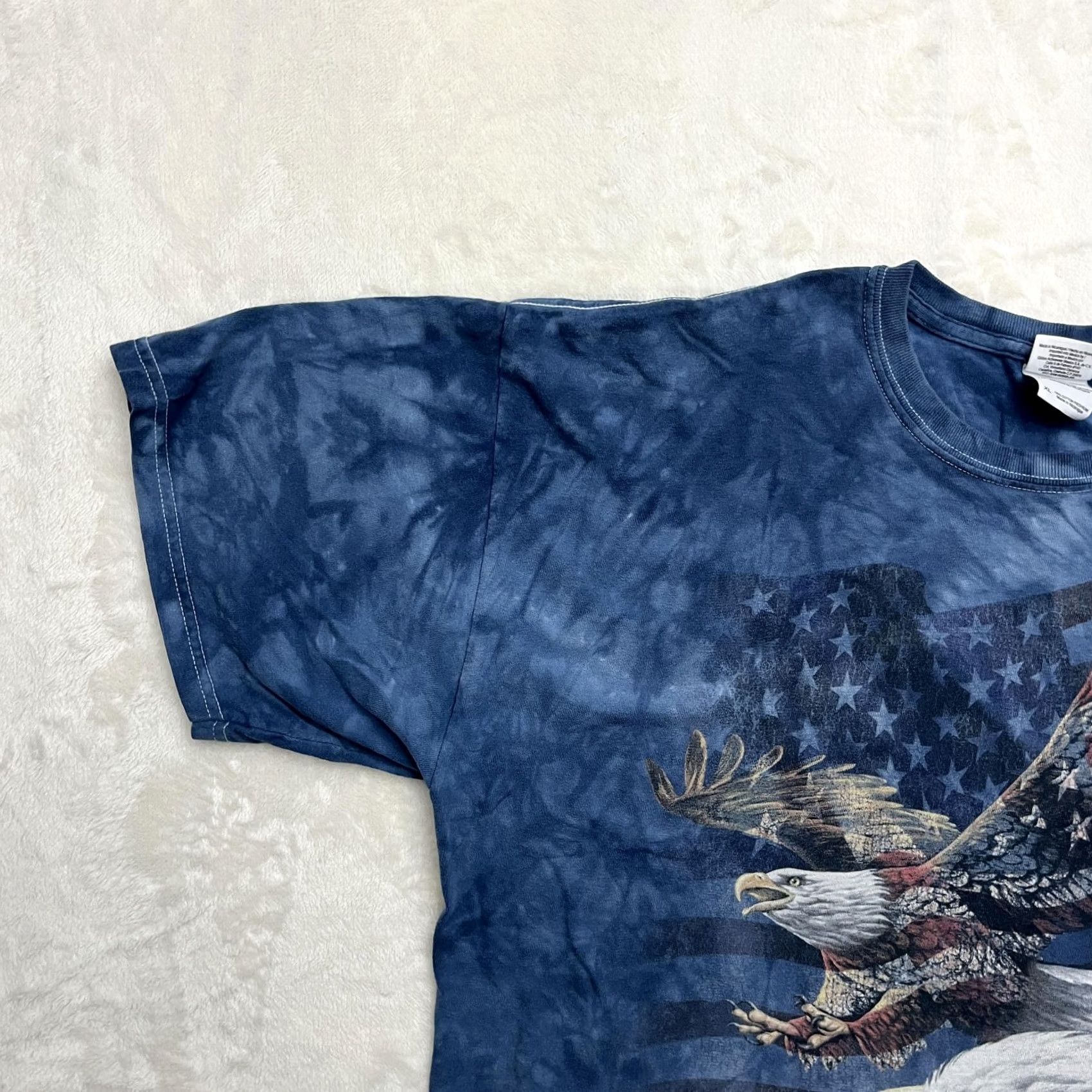 Gildan Y2K The Mountain Bald Eagle American Flag Shirt Mens XL Blue Tie Dye Size US XL / EU 56 / 4 - 6 Thumbnail