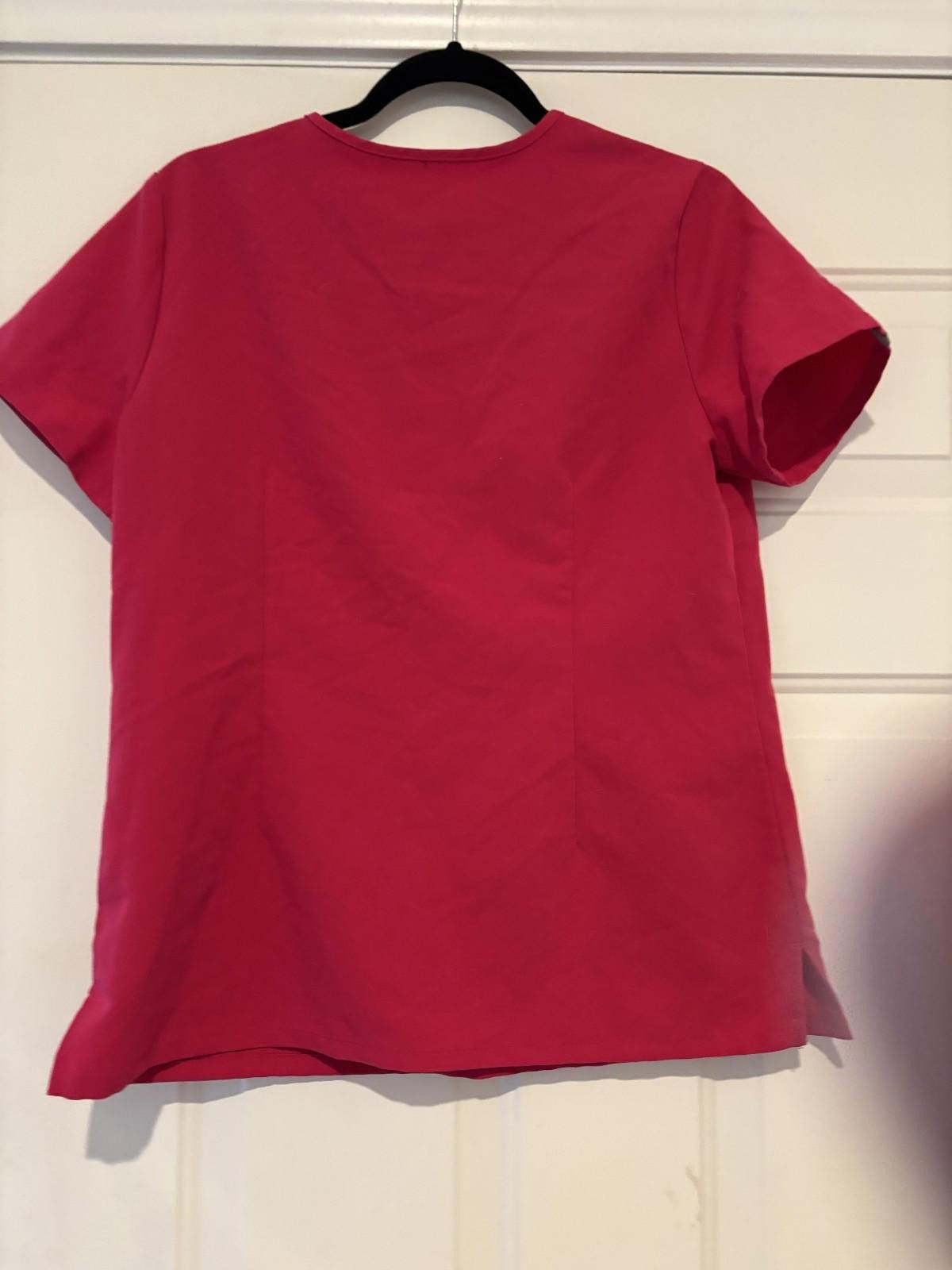 Eileen Fisher Womens sz S fuchsia Figs medical shirt #397 Size ONE SIZE - 2 Thumbnail