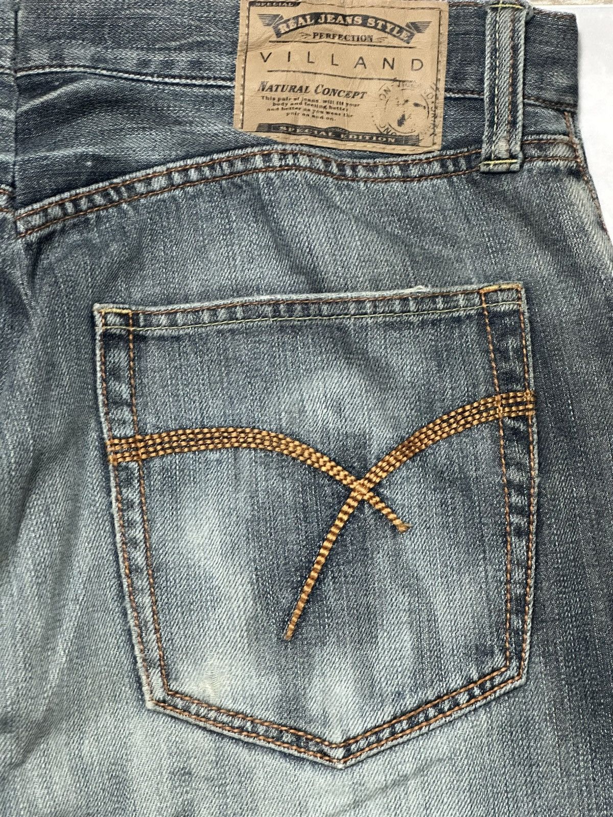 Japanese Brand Villand Vintage Distressed Baggy Loose Style With Faded Wash Size US 31 - 7 Thumbnail