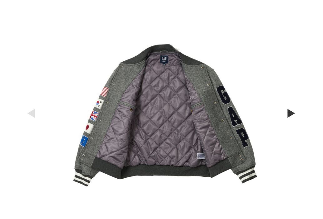 PALACE GAP VARSITY JACKET GREY - ジャケット・アウター