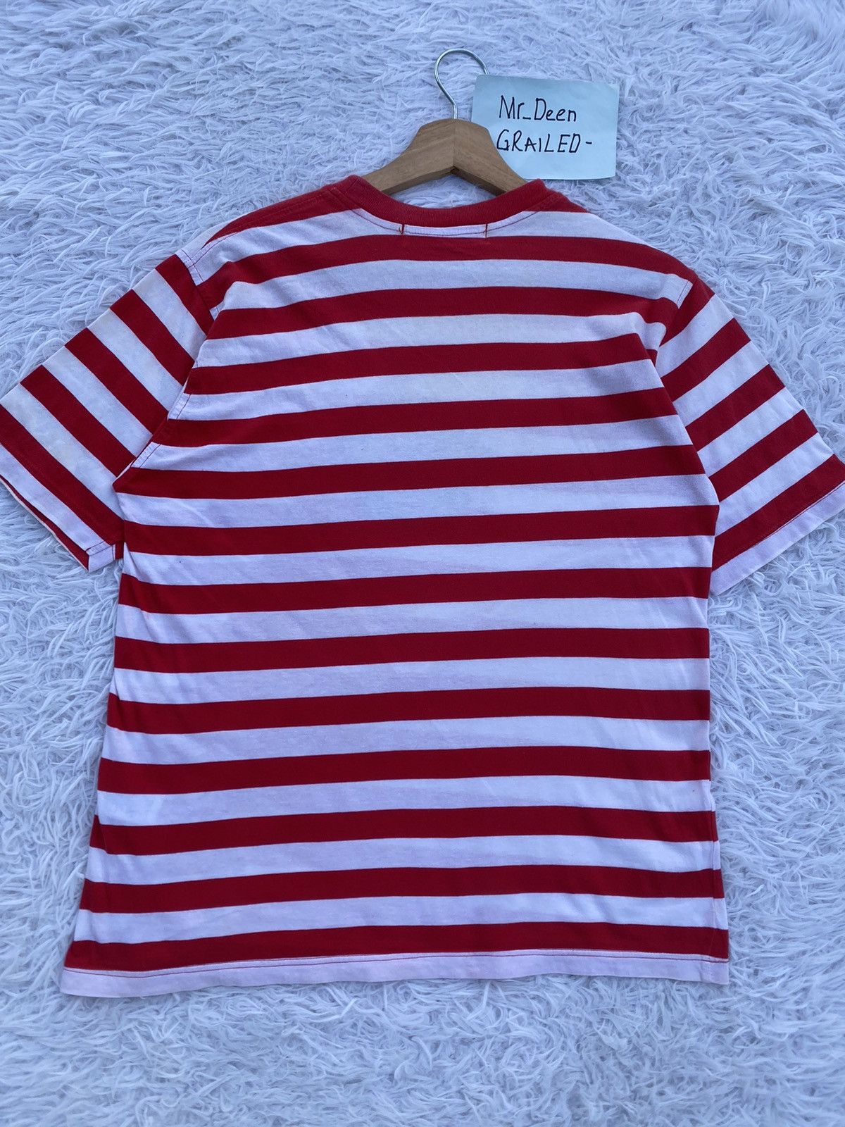 Burberry Rare Vintage Burberry Spellout Biglogo Stripes Tshirt Size US M / EU 48-50 / 2 - 25 Thumbnail