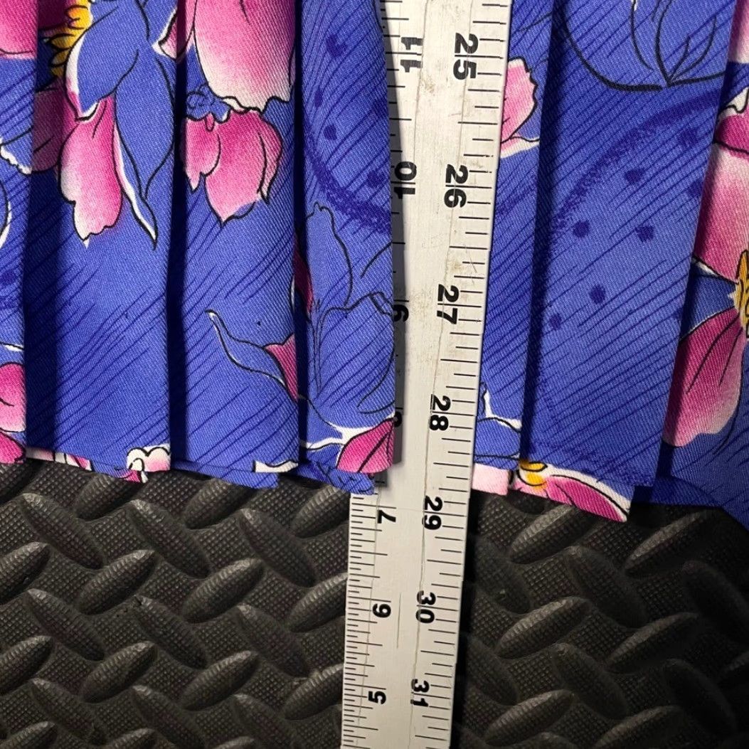 Pendleton VINTAGE Pendleton Skirt Women's Skater Long Purple Floral Pleated Size 12 USA Size 34" / US 12 / IT 48 - 6 Thumbnail