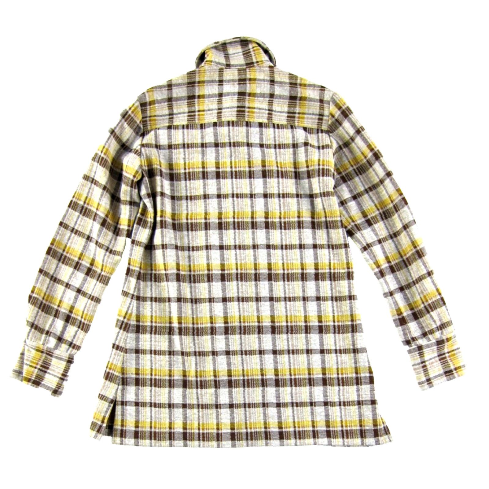 Vintage VINTAGE Paddle & Saddle Brown Yellow Plaid Button Up Long Sleeve Blouse Small Size S / US 4 / IT 40 - 2 Thumbnail