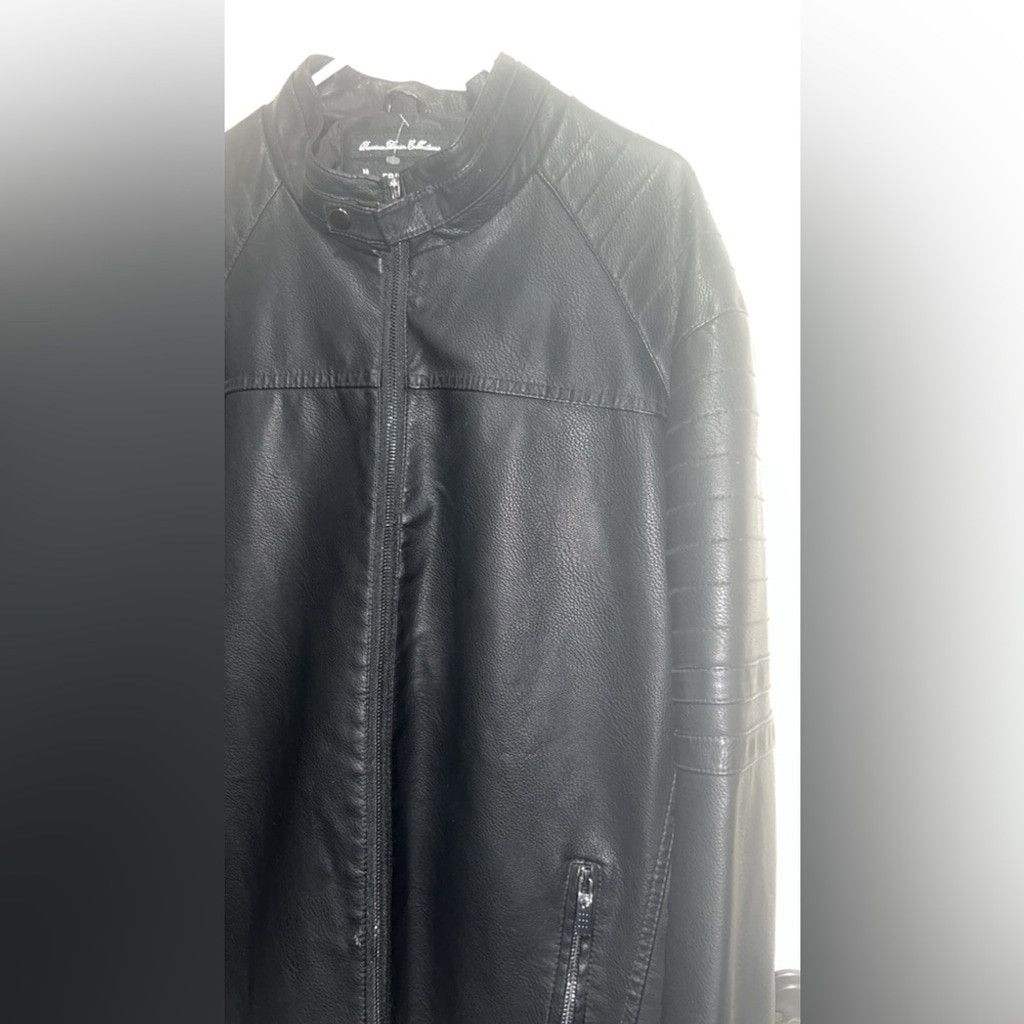Other Fried Denim NYC men's faux Black leather jacket w pockets Size US XXL / EU 58 / 5 - 2 Thumbnail