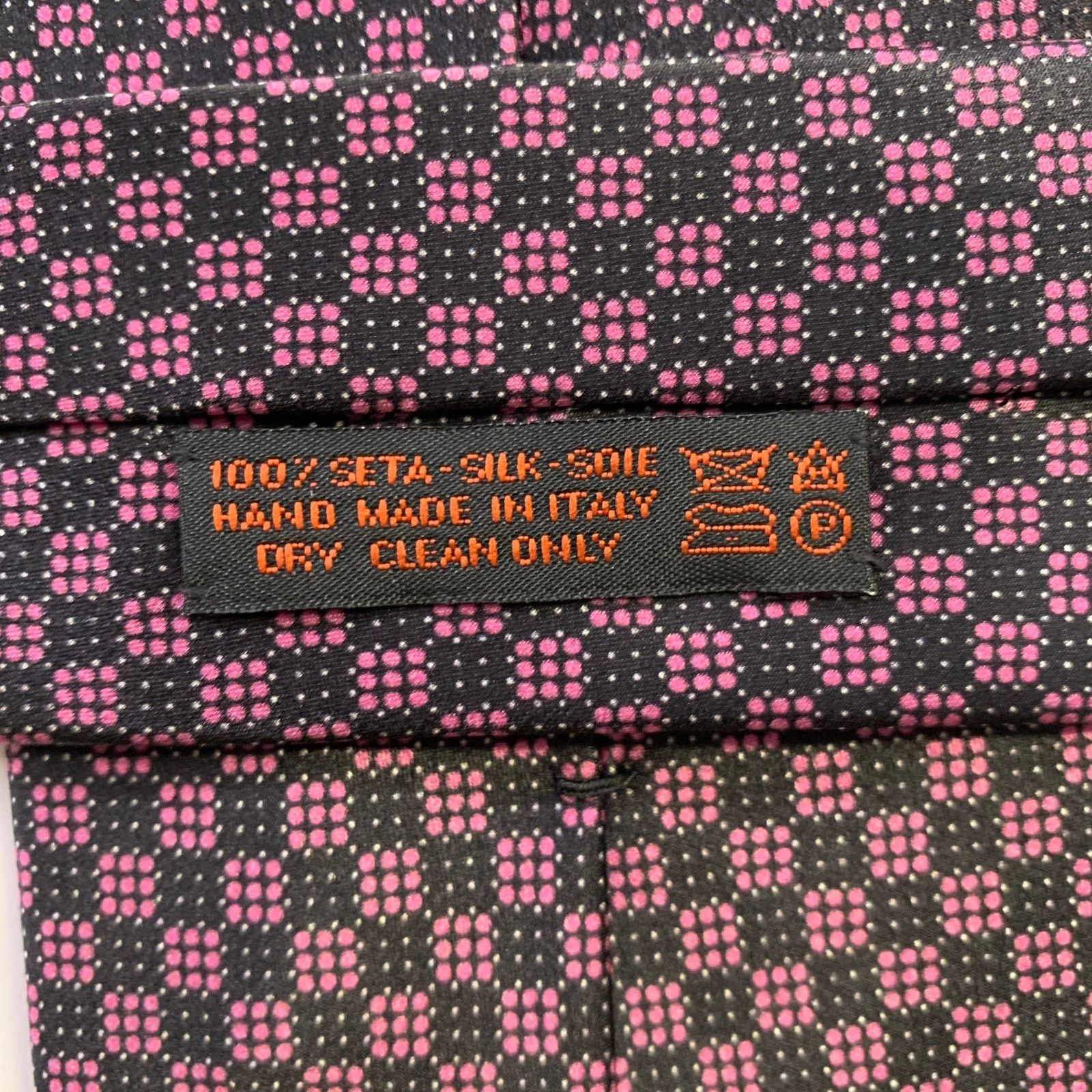 Dolcepunta DOLCEPUNTA Pink Black Checkered Silk Tie Size ONE SIZE - 4 Thumbnail