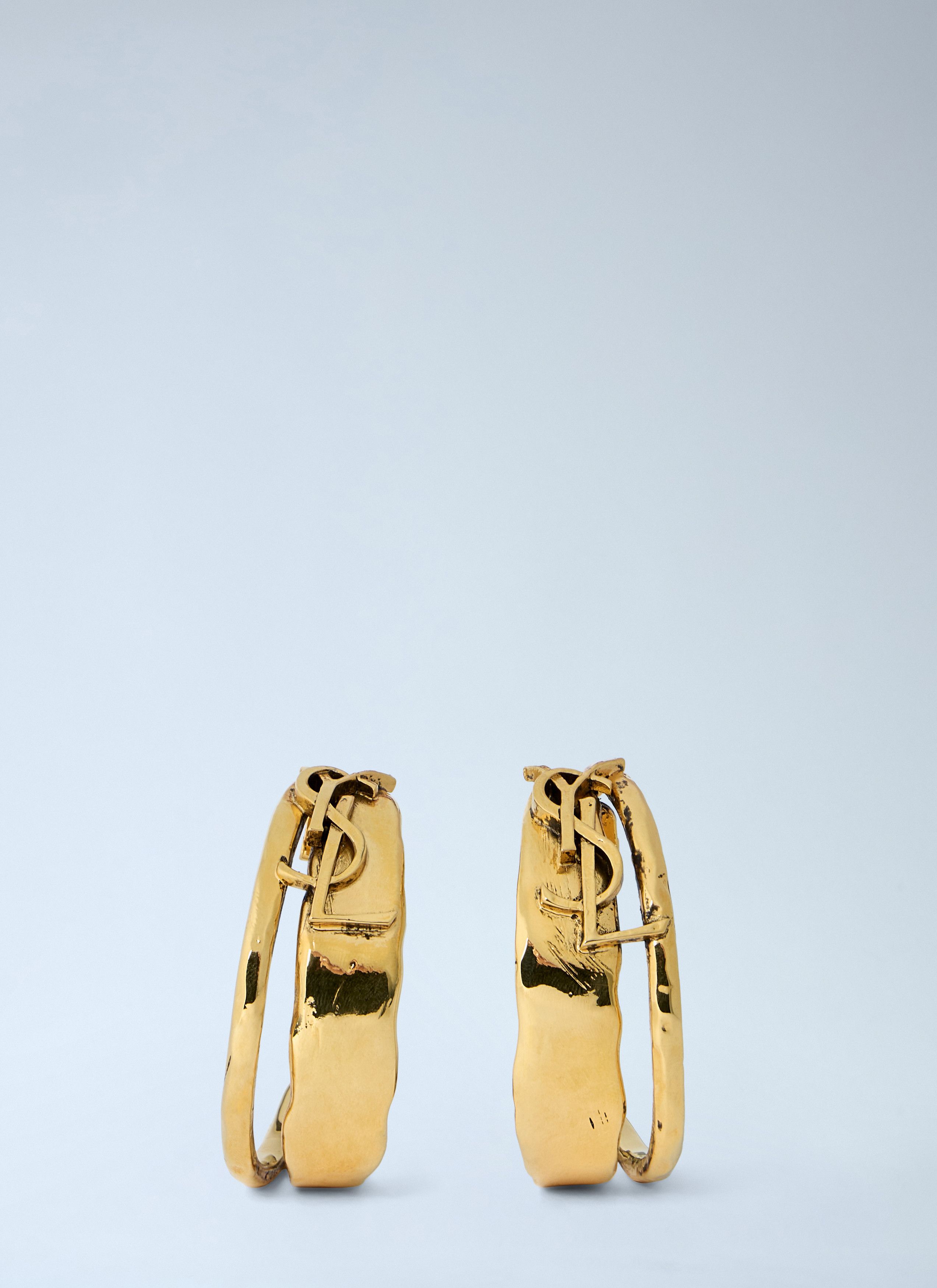 Saint Laurent Paris Sculpted Hoop Earrings Size ONE SIZE - 1 Thumbnail
