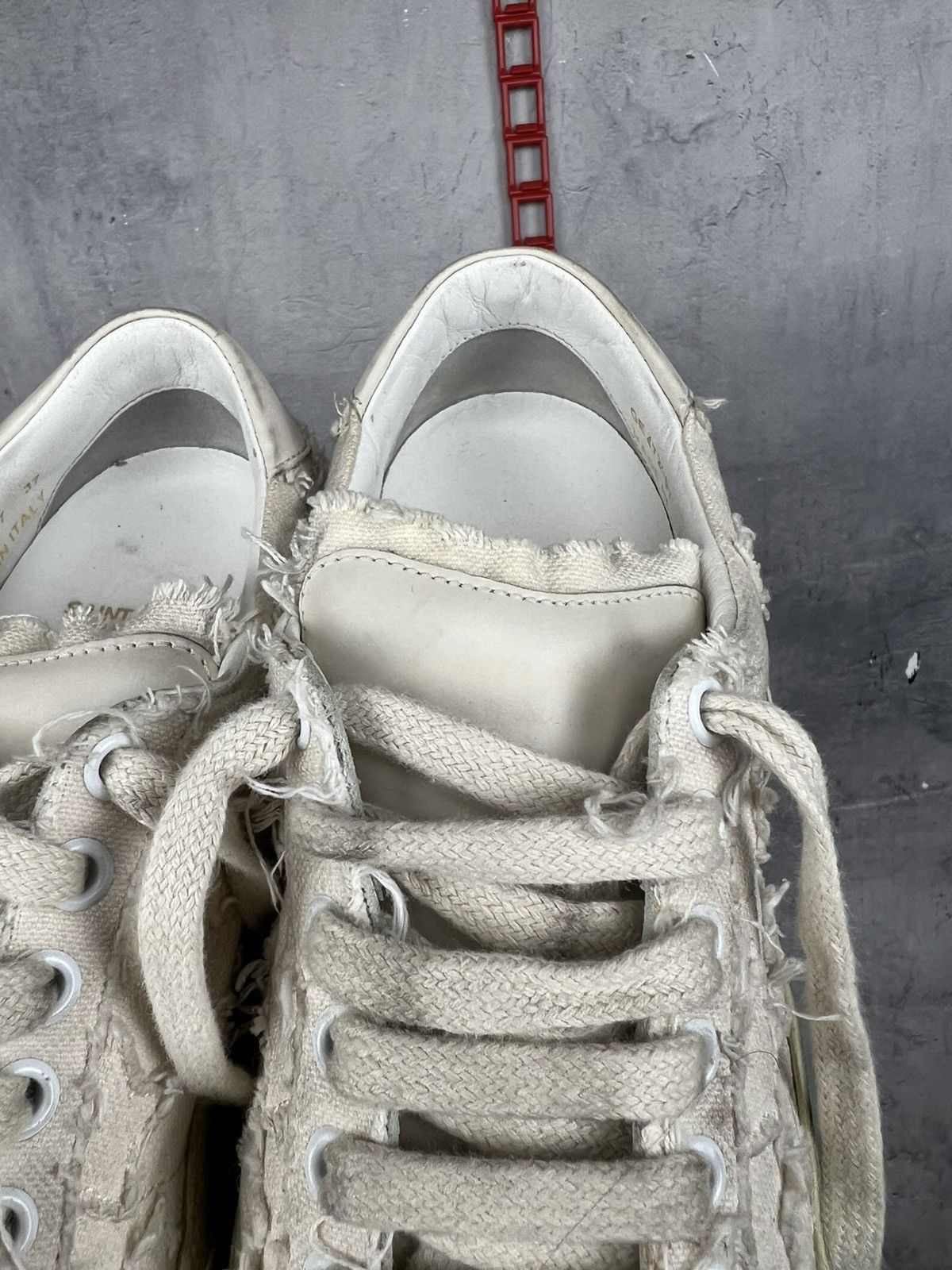 Saint Laurent Paris Saint Laurent Canvas Distressed Accents Sneakers Sz 37/24cm Size US 7 / IT 37 - 19 Thumbnail