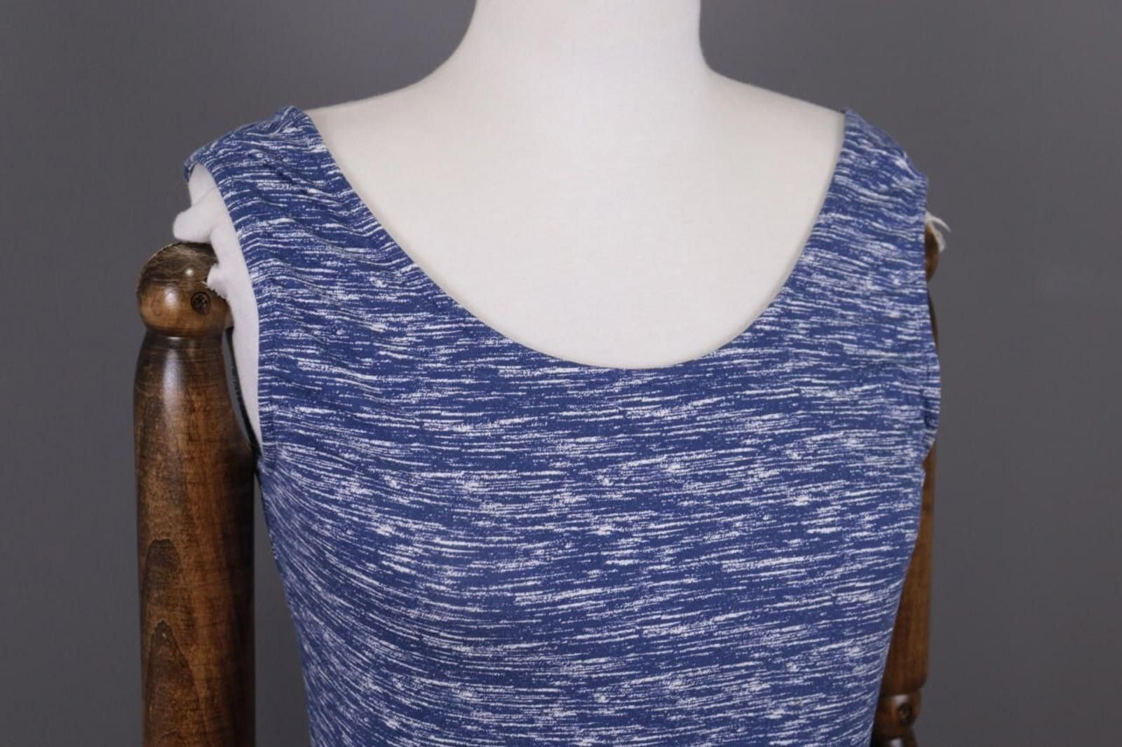 Designer Elisa Cavaletti Sono Italiana Blue Printed Long Dress Size L Size L / US 10 / IT 46 - 7 Thumbnail