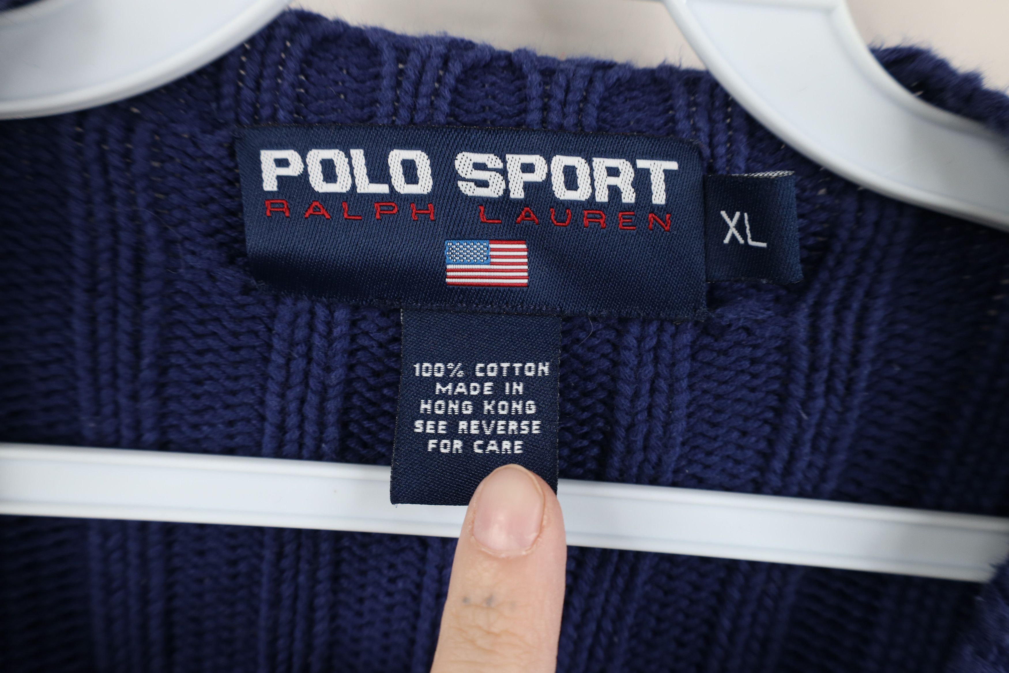 Ralph Lauren Vintage 90s Polo Sport Ralph Lauren Ribbed Knit Sweater Size US XL / EU 56 / 4 - 4 Thumbnail
