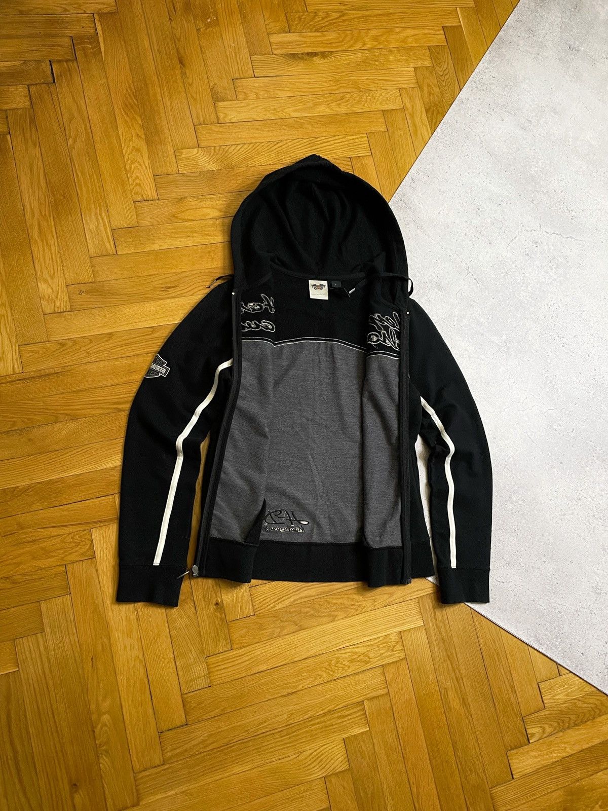 Harley Davidson Vintage Y2K Harley Davidson Zip Black Hoodie Size US S / EU 44-46 / 1 - 5 Thumbnail