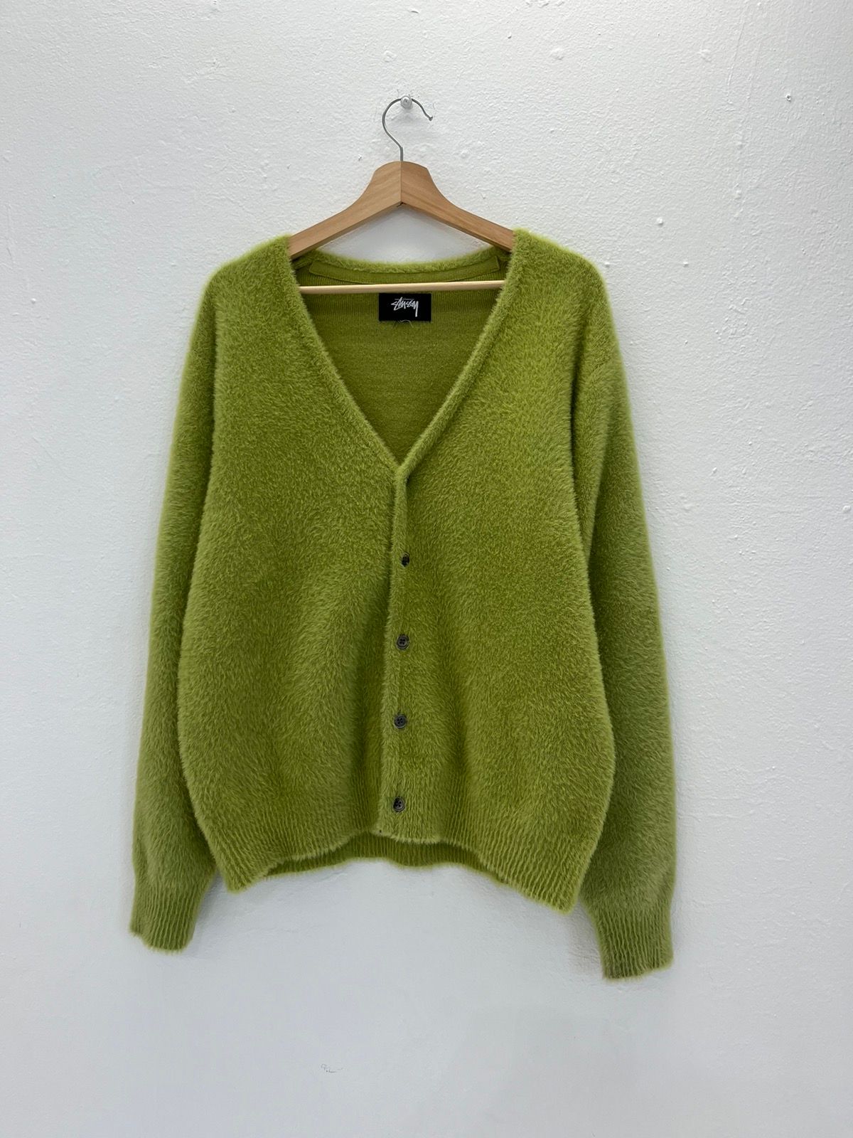 Pre-owned Stussy Green Fuzzy  Cardigan