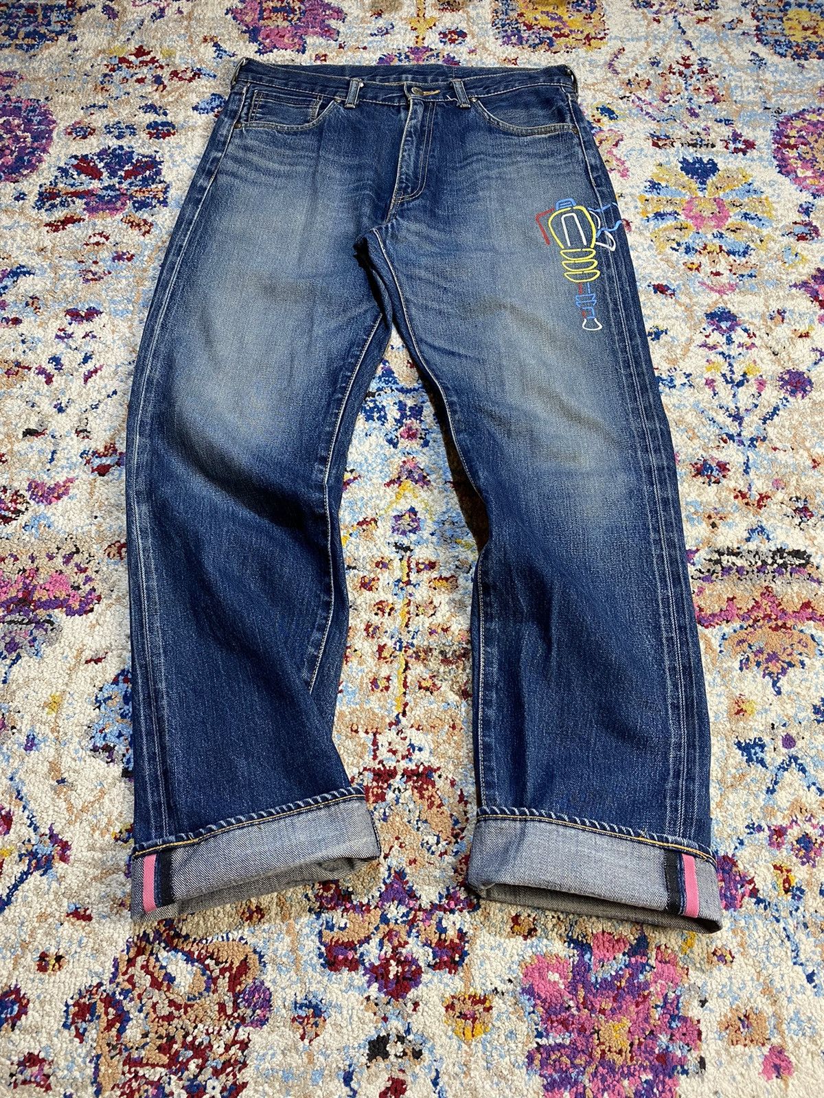 Billionaire Boys Club × Icecream BBC ICE CREAM ASTRO RAYGUN SELVEDGE DENIM PANTS Size US 32 / EU 48 - 7 Thumbnail