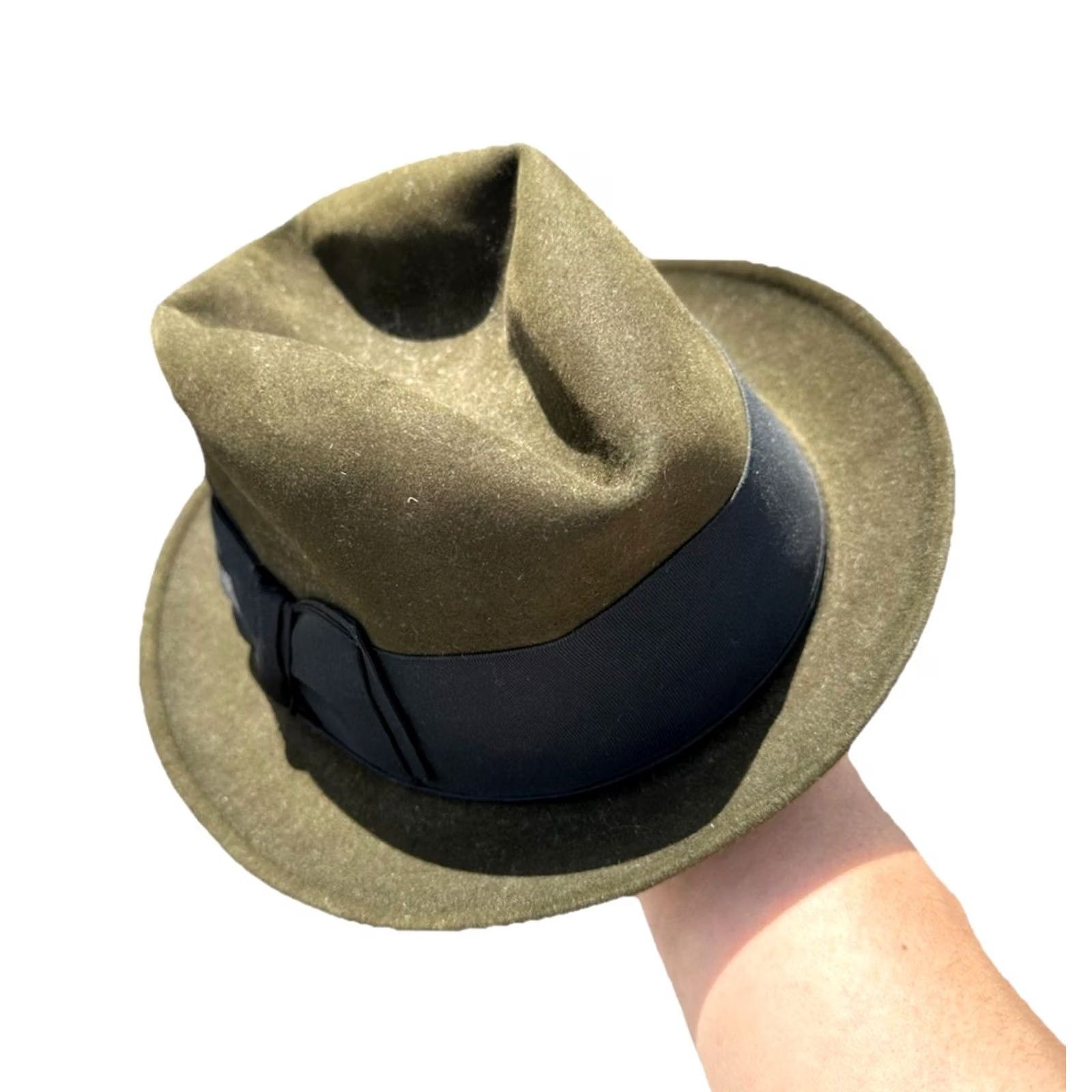 Stetson Stetson Fedora 6 7/8 Dark Gray Felt Vintage The Sovereign The Golden Century 1950s Mens Boys Size ONE SIZE - 3 Thumbnail
