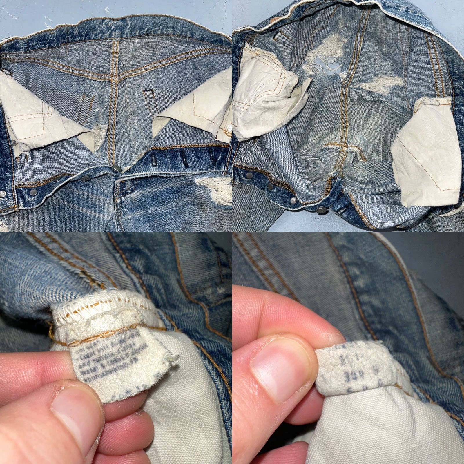 Levi's VINTAGE Levi's 501 Jeans Levi's 501XX 70s 80s USA Straight 31x34 Light Denim Distressed Jeans Men Size US 31 - 9 Thumbnail